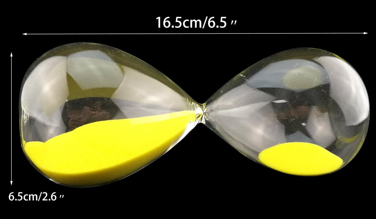 Large Fashion Colorful Sand Glass Sandglass Hourglass Timer Clear Smooth Glass Measures Home Desk Decor Xmas Birthday Gift (Yell