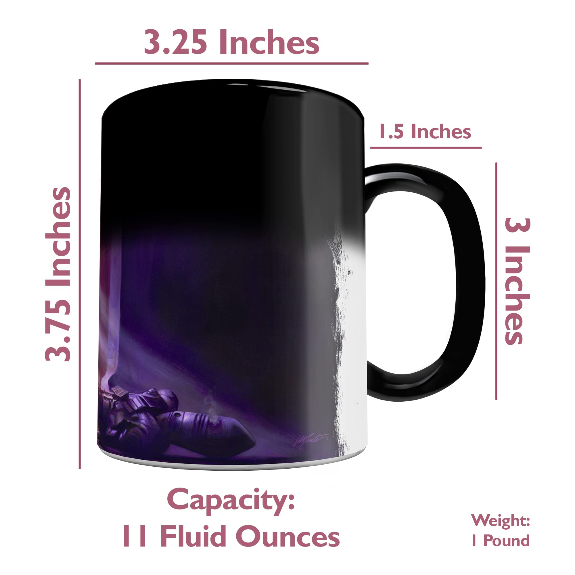 Morphing Mugs Star Wars - The Mandalorian - Childs Play - Thomas Kinkade - One 11 Oz Color Changing Ceramic Mug - Image Revealed
