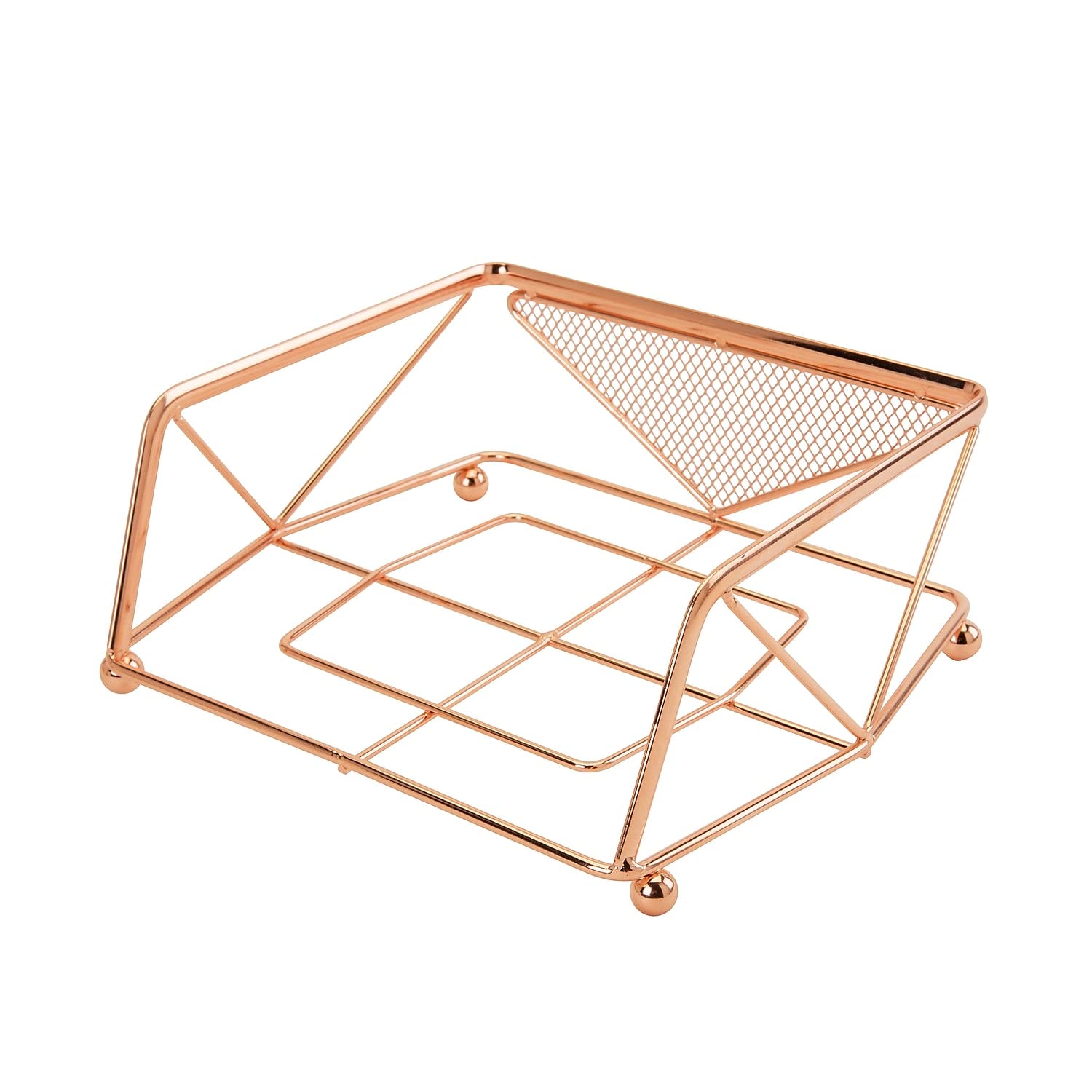 Kitchen Details Geode Free Standing Napkin Holder  Dimensions: 8. 25''X 7''X 3. 25''  Geometric Design  Freestanding  Rust Resis