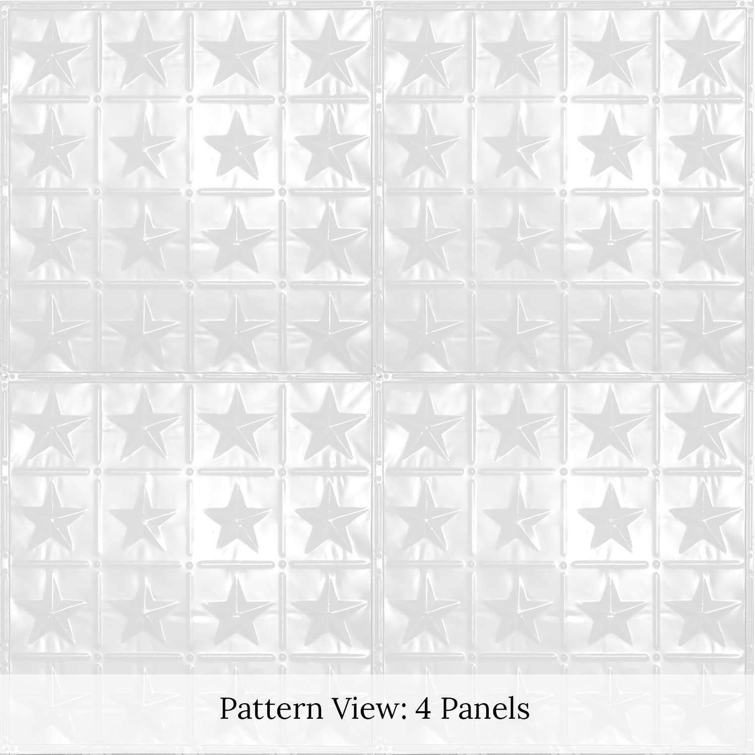 American Tin Ceilings [5-Pack Kit] Nail-Up Metal Tiles Pattern #36 Americana Star Nail-Up in Bright White Satin Finish: 24 x 24