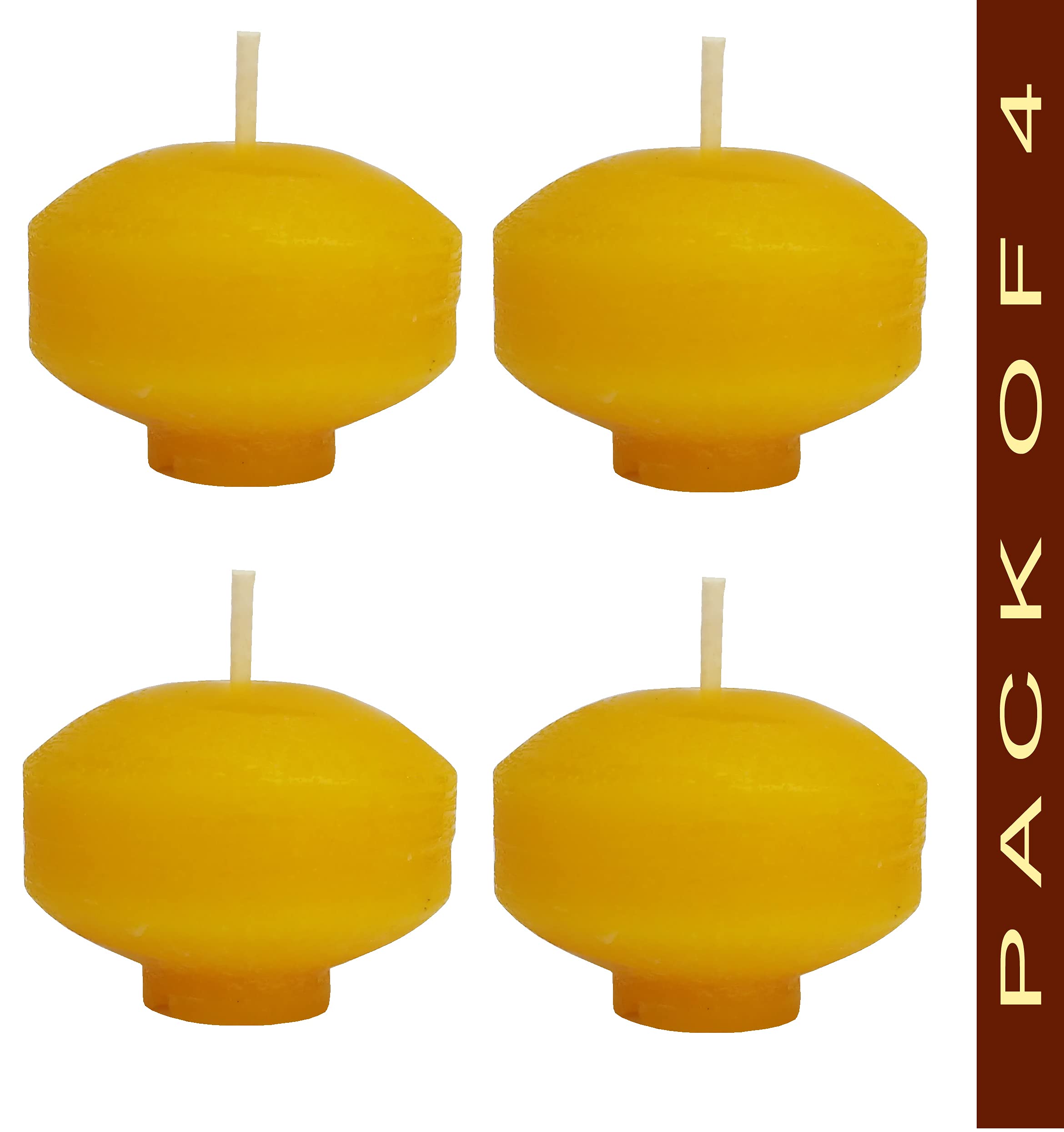 Pure Indian Candle Handmade Vanilla Scented Nugget Floating Candle PICNG001 (Pack of 4)