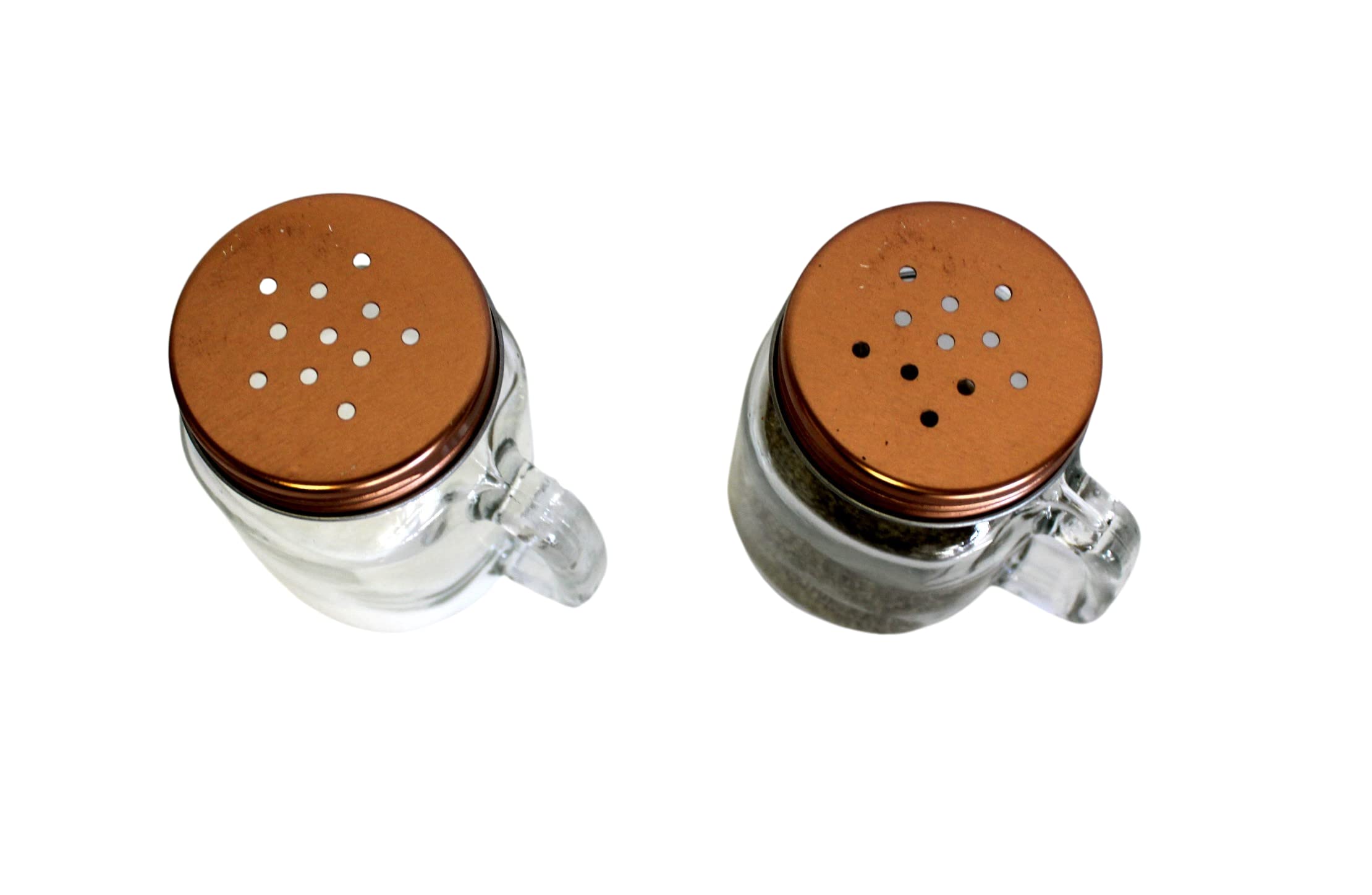 Retro Mason Jar Salt And Pepper Shaker Set - Clear Glass With Stainless Steel Lids, 2-Piece Vintage Design For Kitchen And Dinin