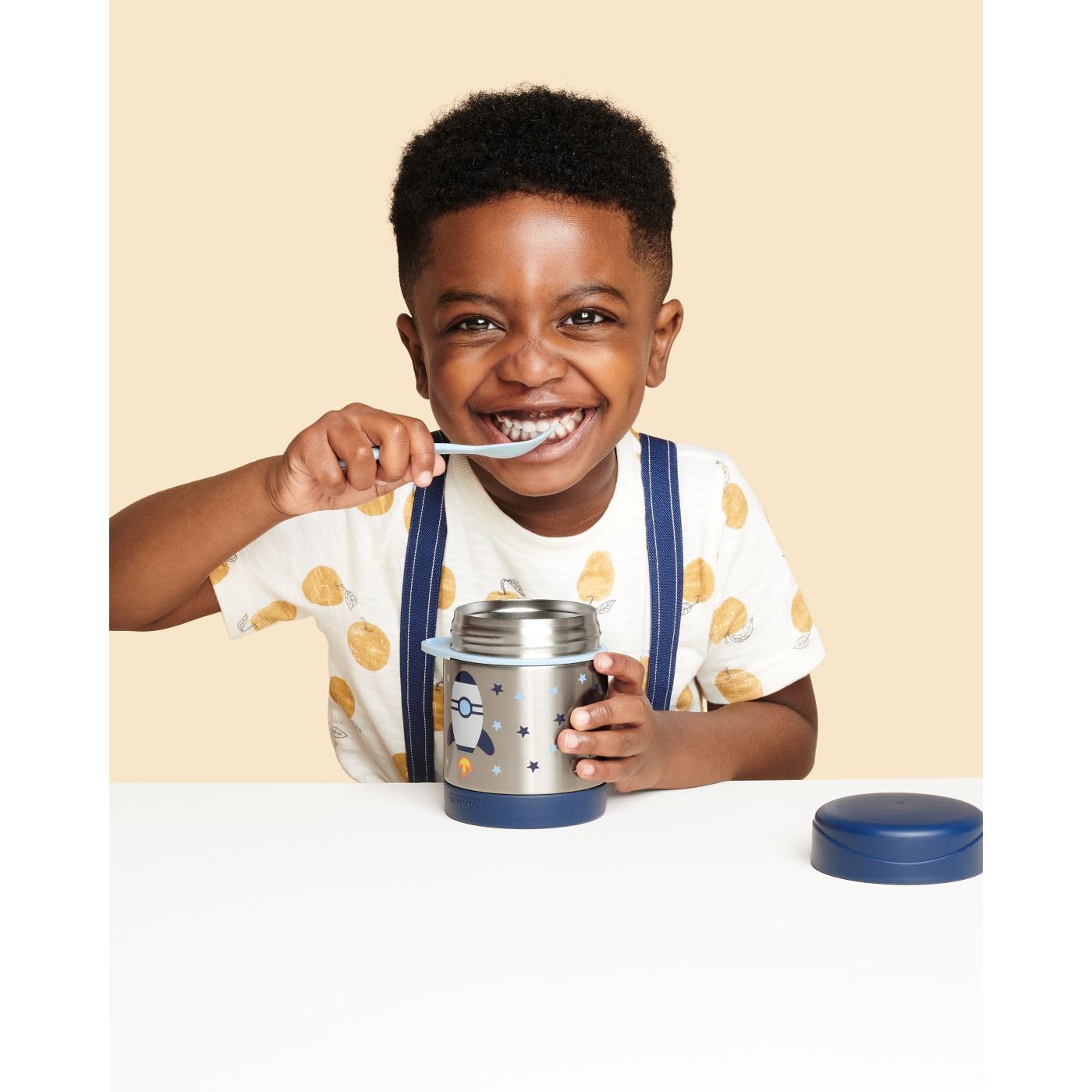 Skip Hop Insulated Baby Food Jar, Sparks Rocket, Stainless Steel, Holds 11Oz