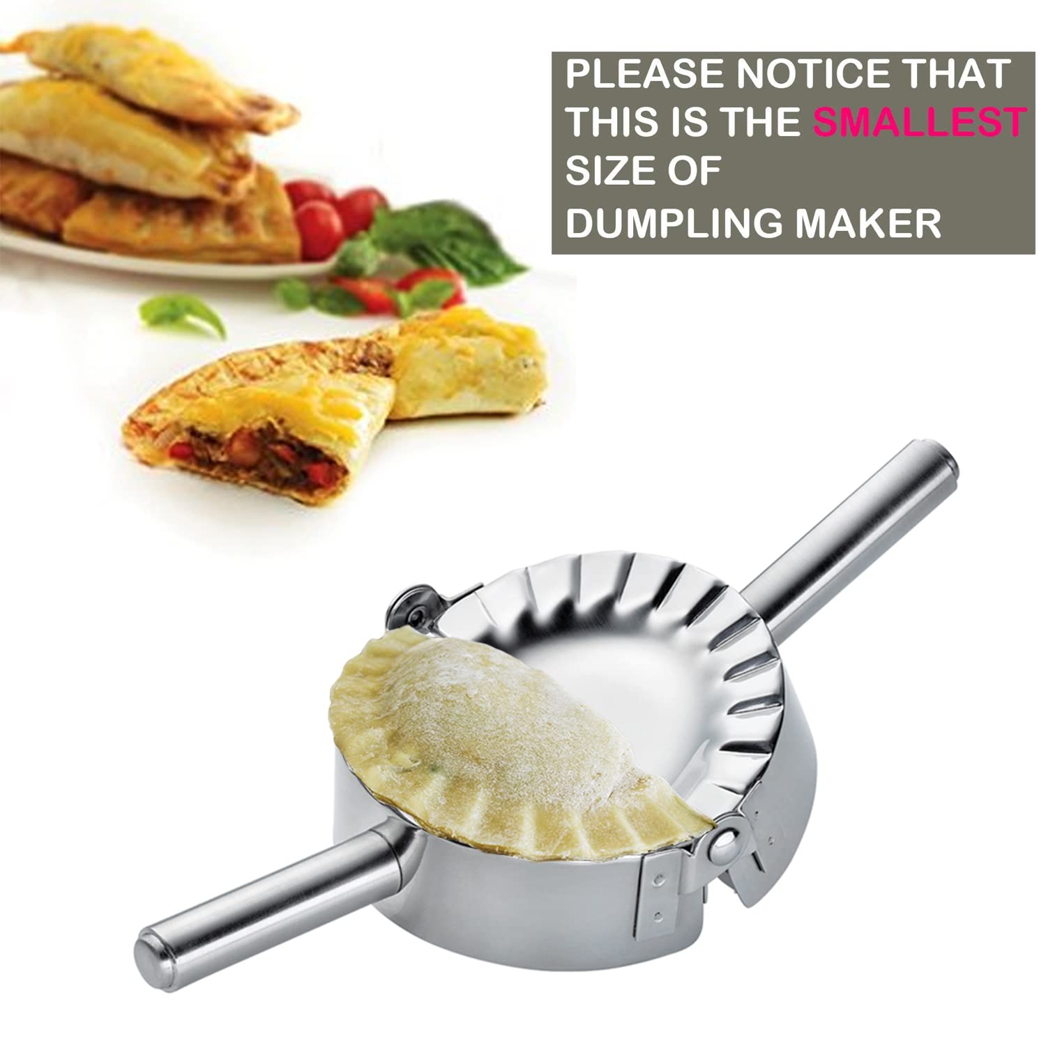 KAYCROWN Stainless Steel Ravioli Mold - Small 3 1/4 inch Dumpling Maker, Silver Kitchen Accessory