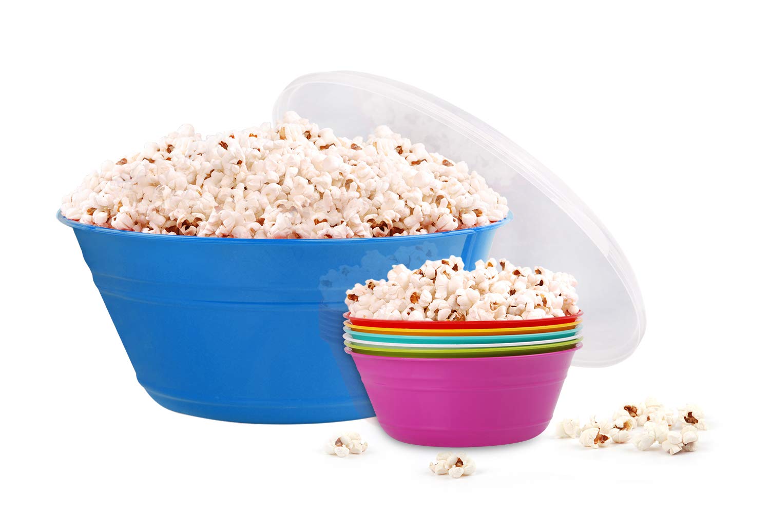 Mintra Home Snack Bowls (Popcorn Bowl Set, Red)