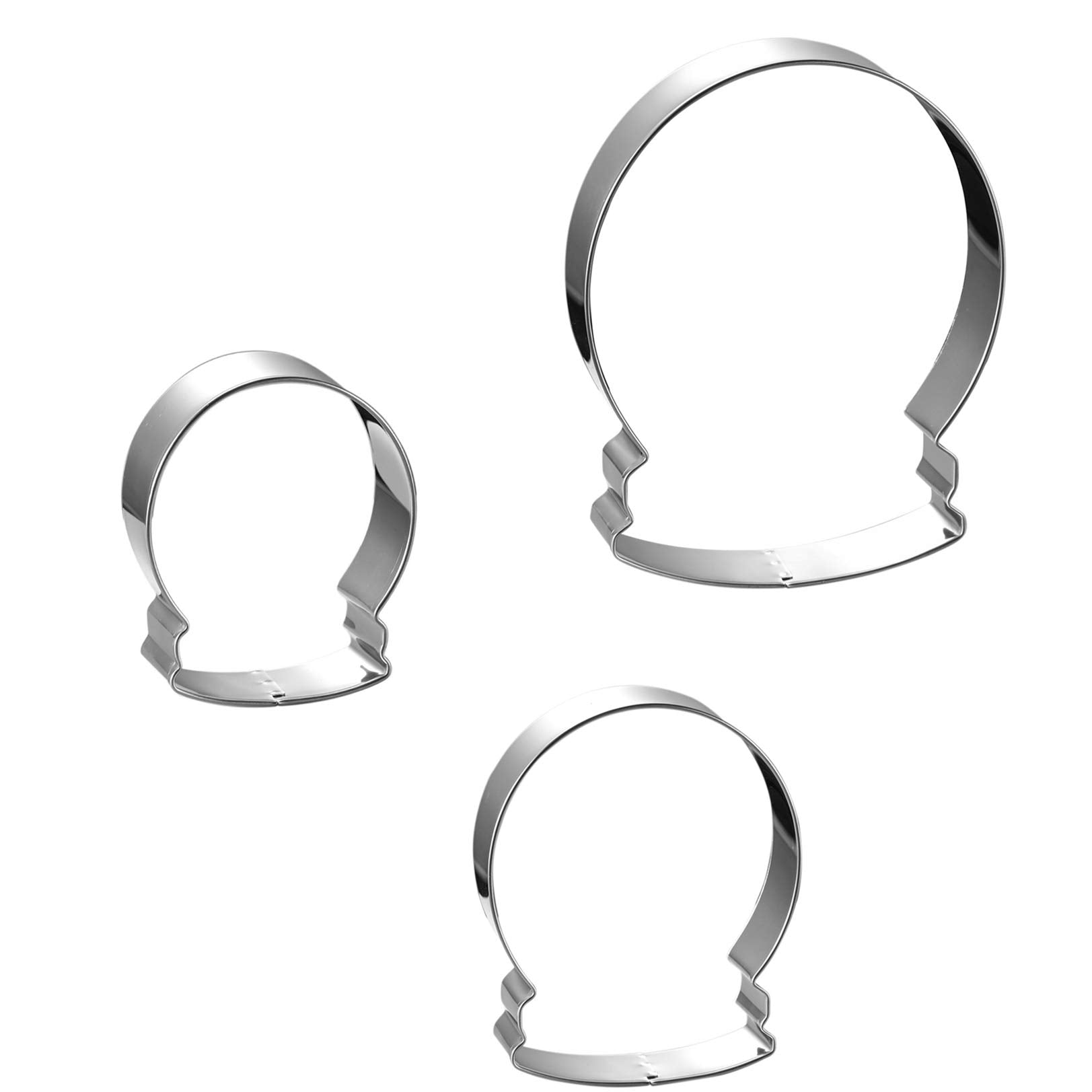 Maykito Christmas Winter Snow Globe Cookie Cutter Set - 3 Stainless Steel Pieces in Graduated Sizes