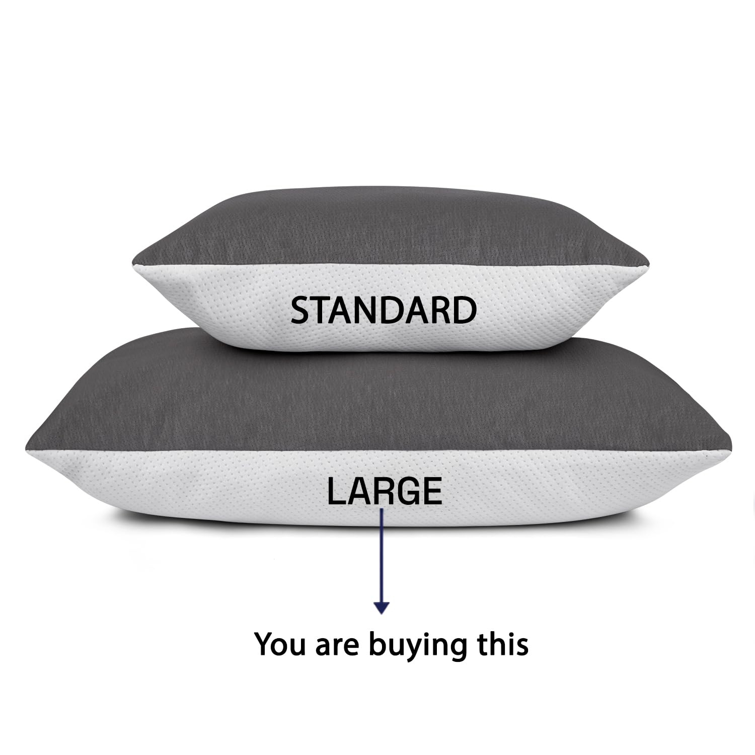 Wakefit Height Adjustable Hollow Fibre Sleeping Pillow with Zip | Set of 4 (White and Grey, 36 X 20 Inch) 3 Months Warranty - Ho