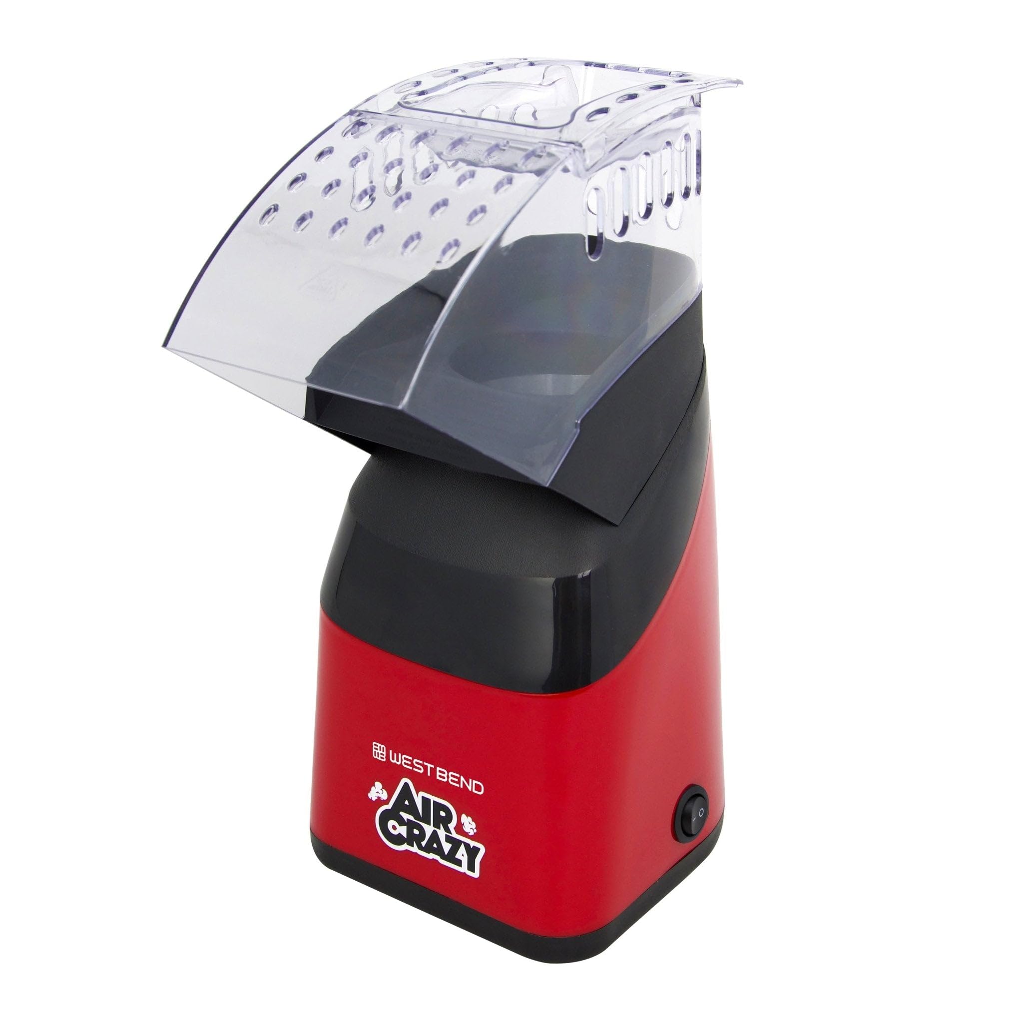 West Bend Air Crazy Popcorn Machine For Healthy Snacking With No Oil, 4-Quart, Red