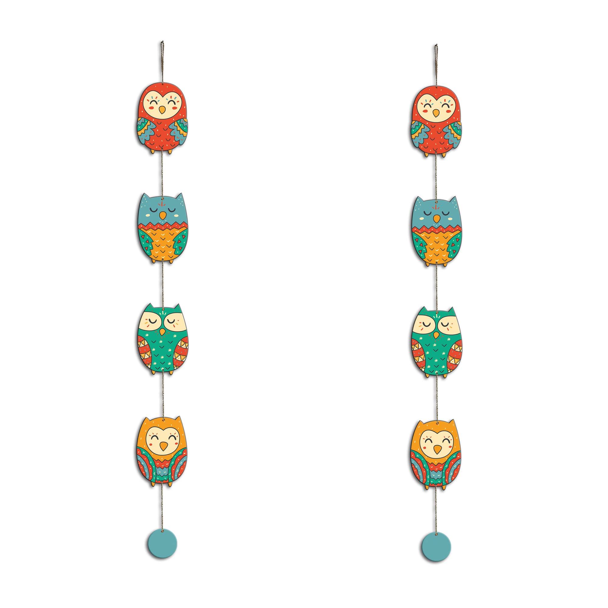 Artvibes Cute Owls Wall and Door Hanging for Home|Gift, Wall Decoration (WH_5201N)-Multicolour