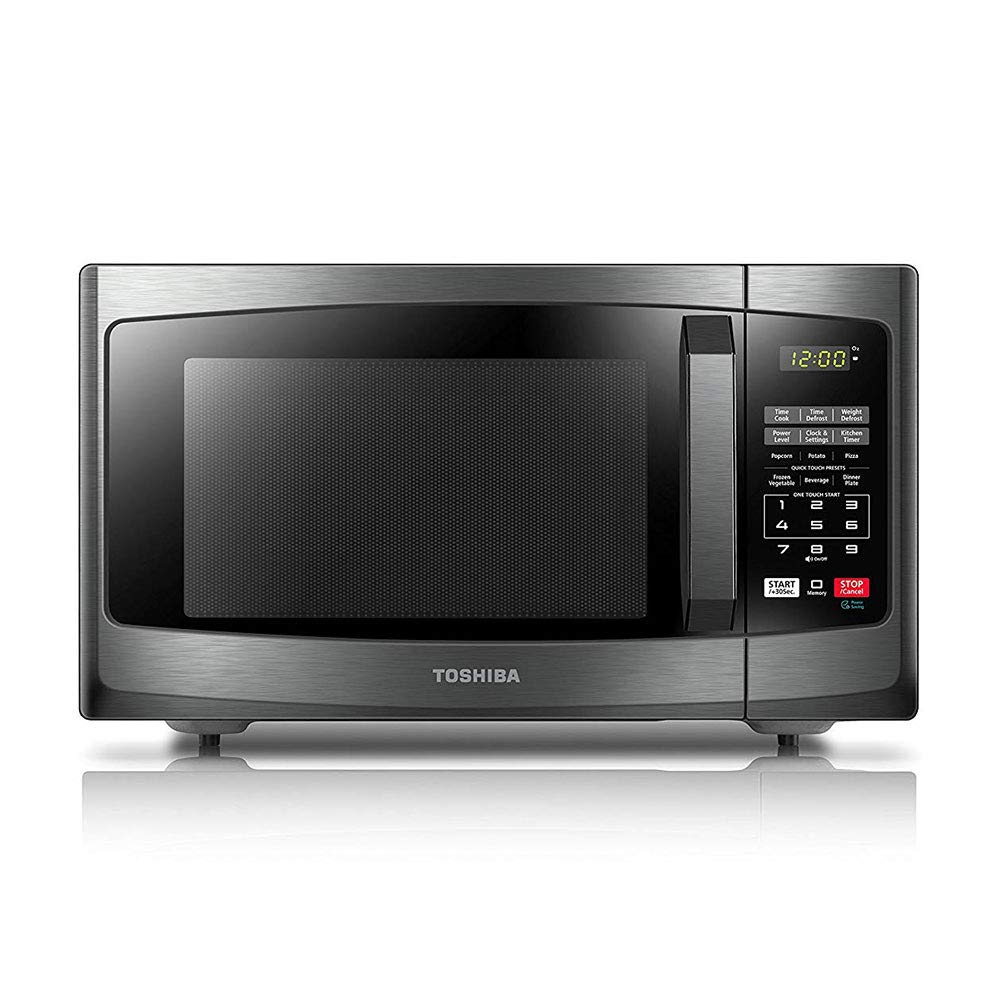TOSHIBA EM925A5A-BS Countertop Microwave Oven, 0.9 Cu Ft With 10.6 Inch Removable Turntable, 900W, 6 Auto Menus, Mute Function &