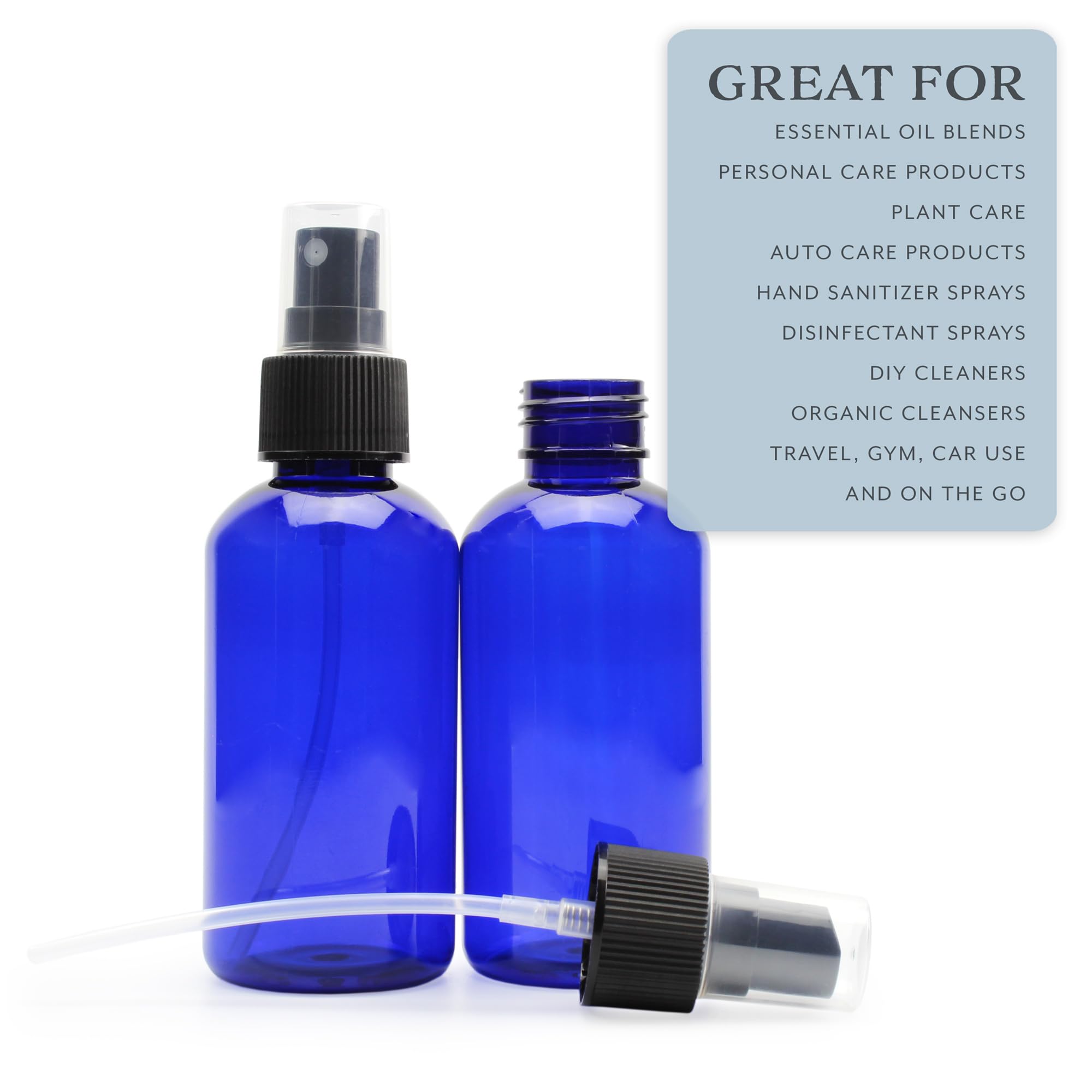 Cornucopia Brands 4Oz Blue Plastic Fine Mist Spray Bottles (120-Pack); Bpa-Free Plastic Spritzer Bottles, Labels Included; Pet #