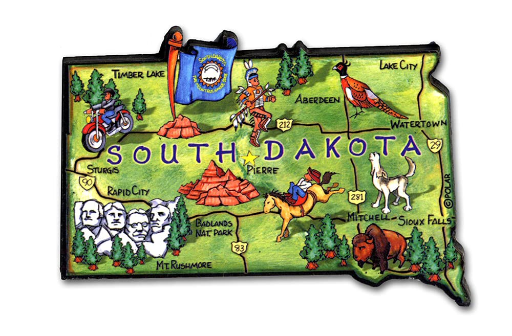 South Dakota Artwood State Magnet Collectible Souvenir By Classic Magnets
