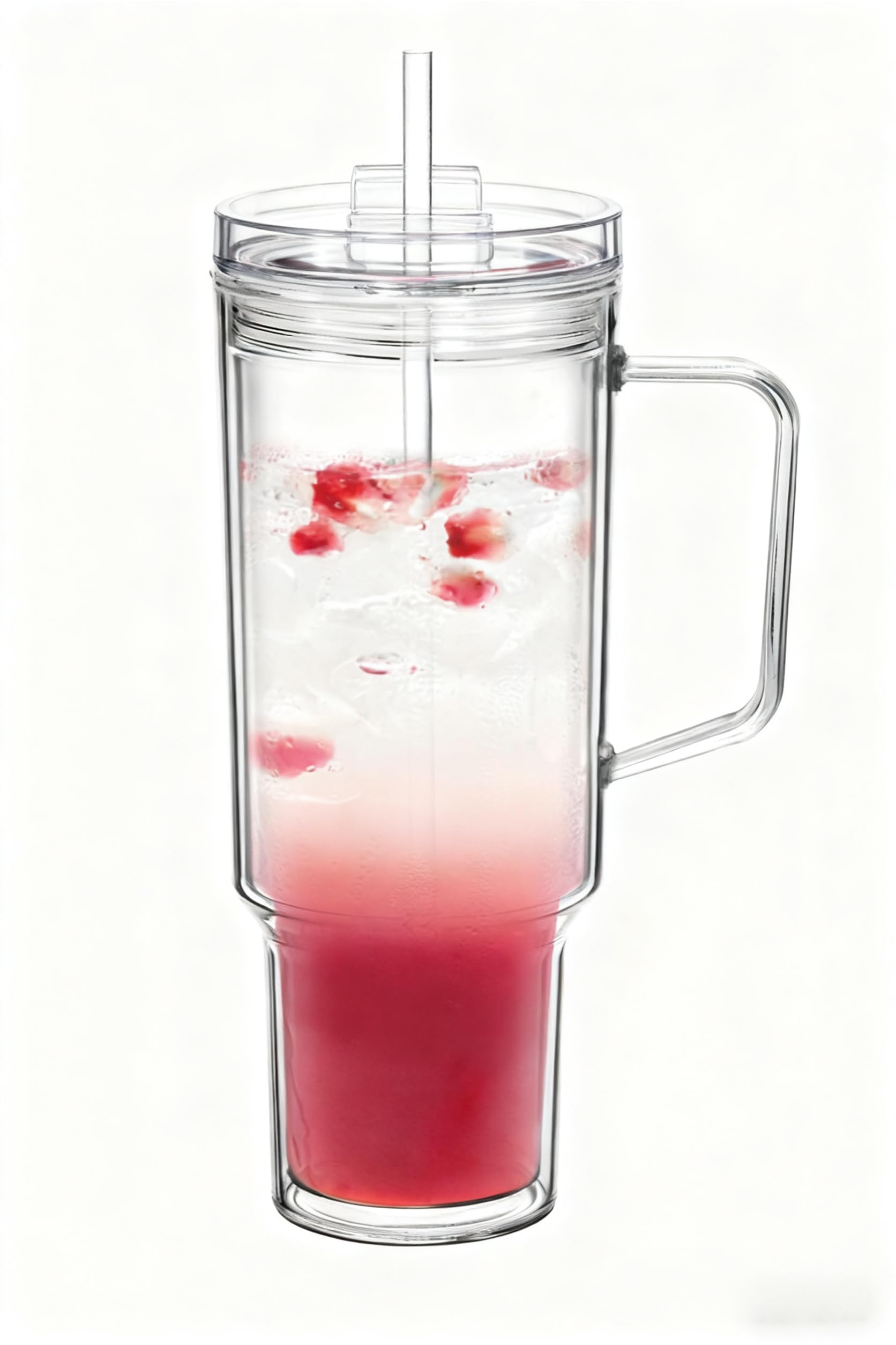 Icesip Clear Tumbler with Lid & Straw, Plastic, 40 oz