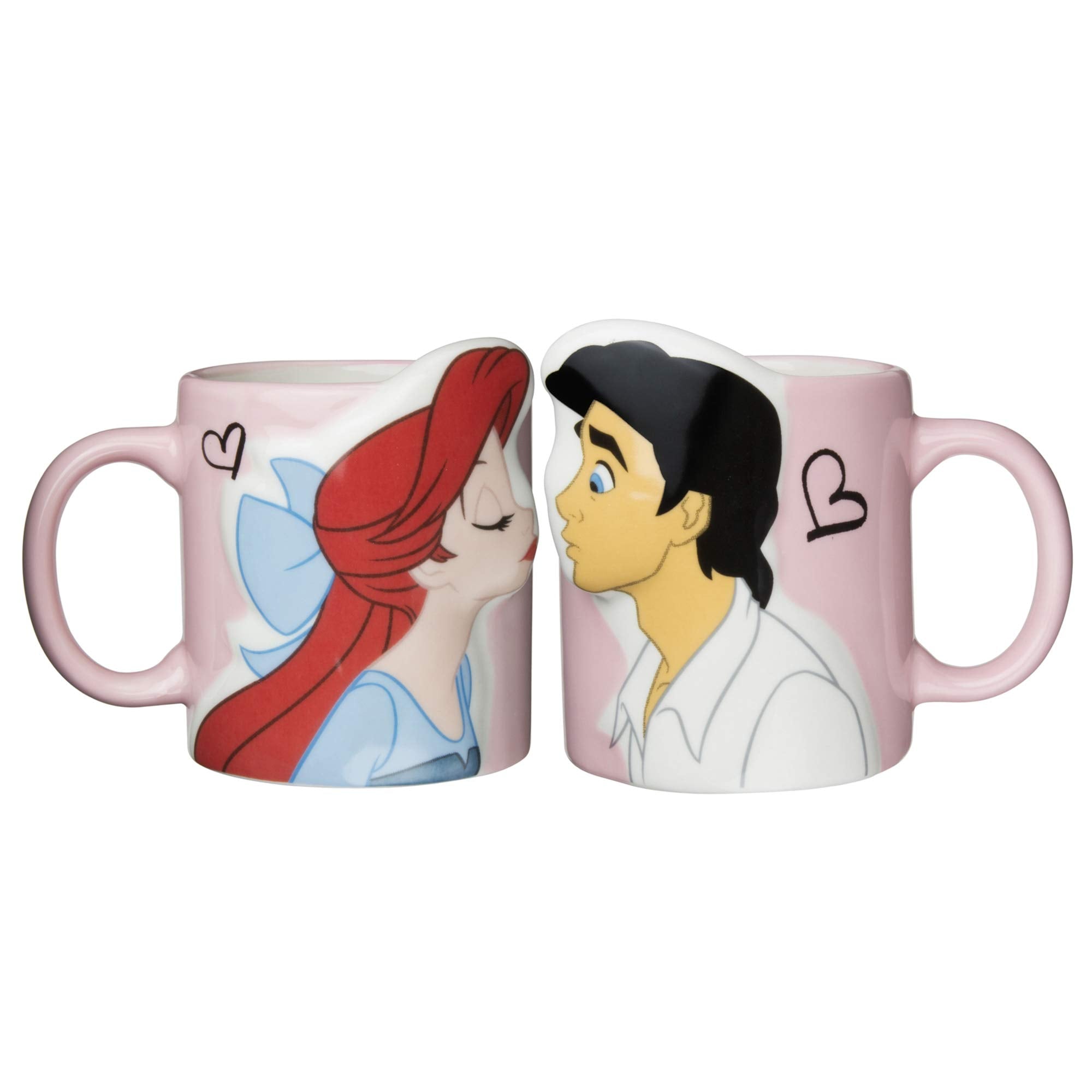 Disney Little Mermaid SAN2473 Ariel & Prince Eric Kiss Pair Mug, 10.1 fl oz (300 ml)