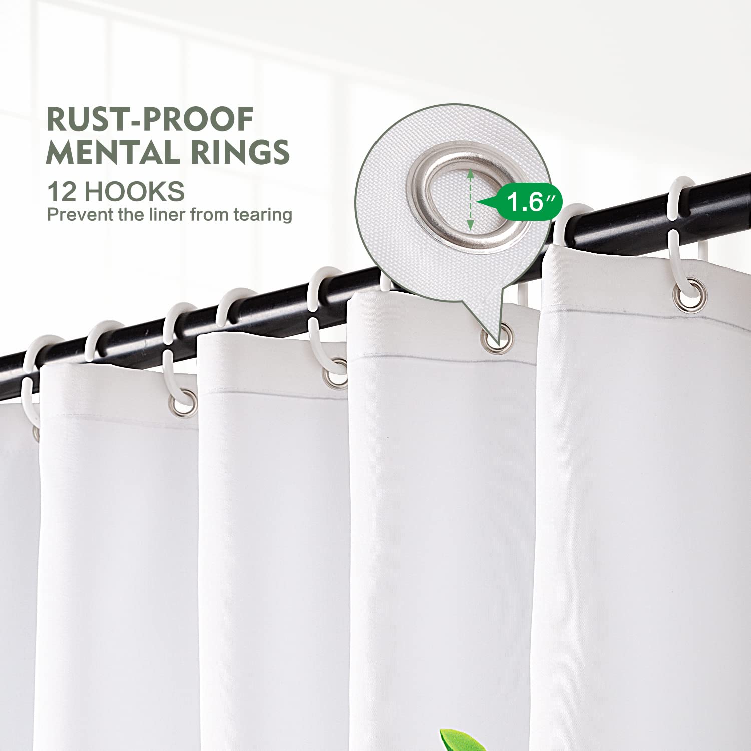 Lokigo Shower Curtain, Tree Shower Curtains For Bathroom, White Fabric Shower Curtain Colorful Floral Leaves Butterfly Shower Cu