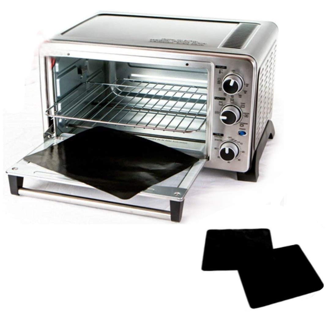 Two-Pack 100% Non-Stick 11 Polytetrafluoroethylene Toaster Oven Liner. Finally, Prevent Spillovers, Gunk & Odors! Great Teflon