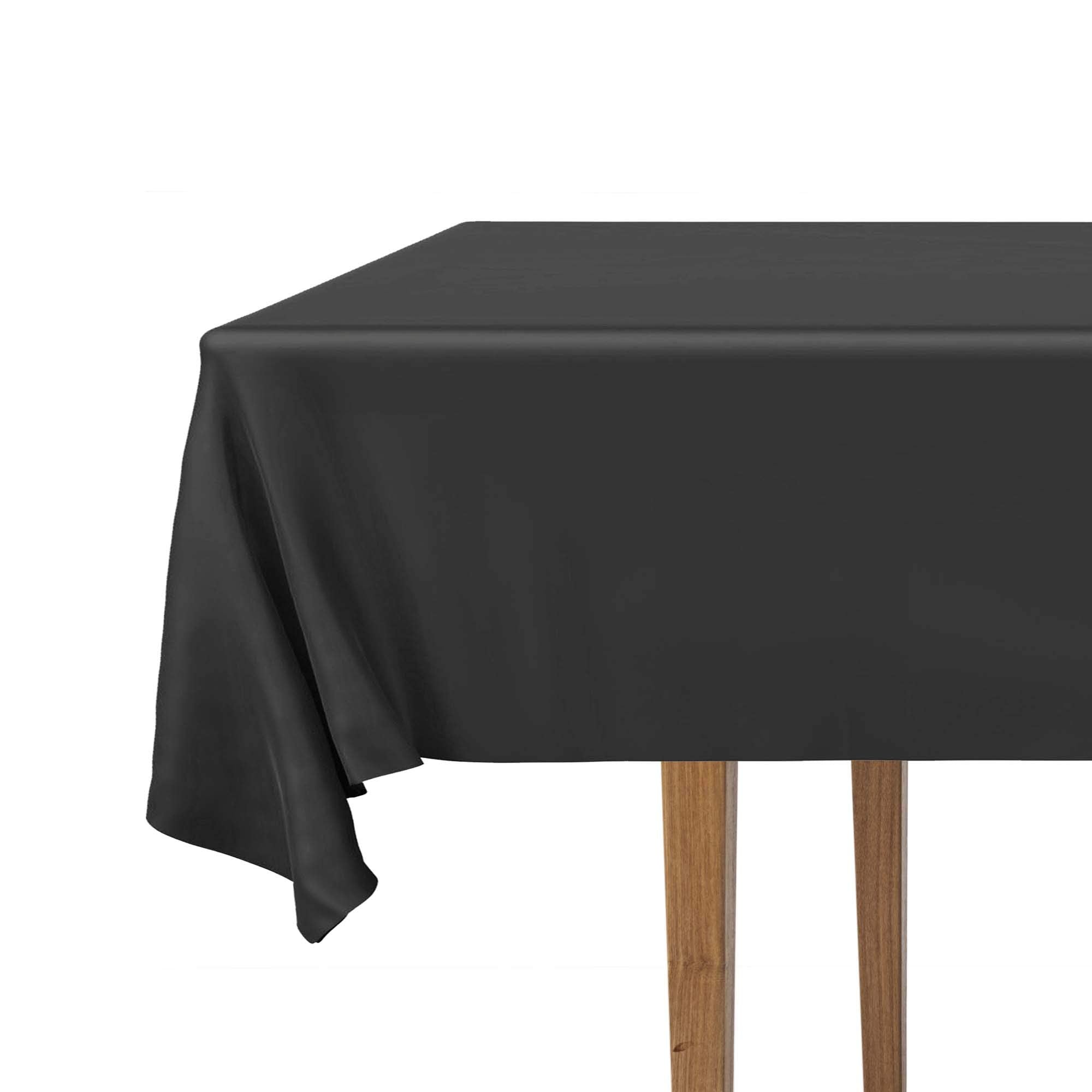 Decorrack 6 Pack Rectangular Tablecloths Bpa-Free Plastic, 54 X 108 Inch, Dining Table Cover Cloth, Black (6 Pack)