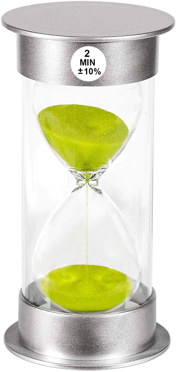 Suliao Sand Timer 2 Minute Hourglass: Unbreakable Blue Sand Clock, Large Sand Watch 2 Min, Colorful Plastic Hour Glass Sandglass