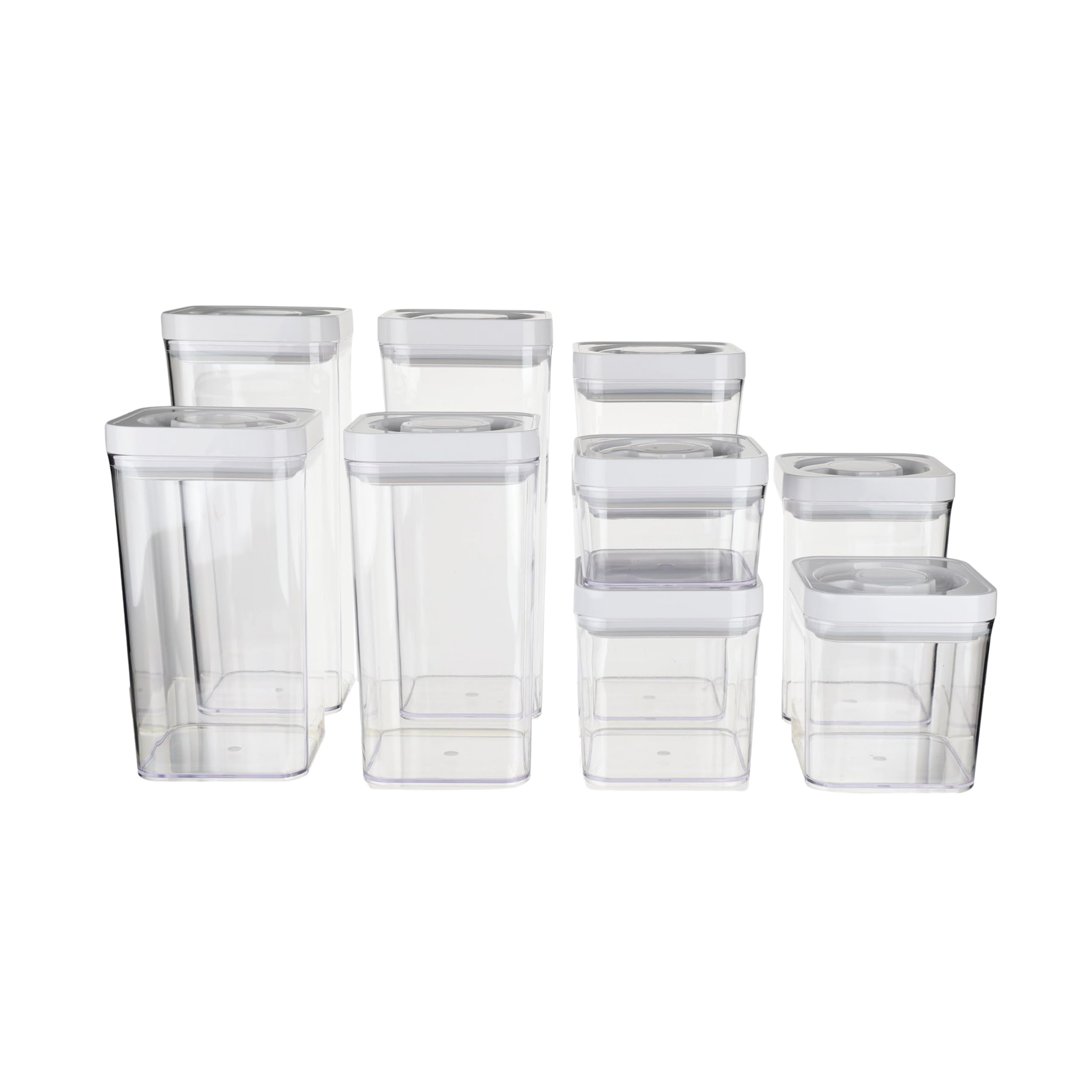 Amazon Basics Airtight Food Storage Containers, BPA Free, with Twist/Turn Lids, for Kitchen Pantry Organization, 10-Piece Square