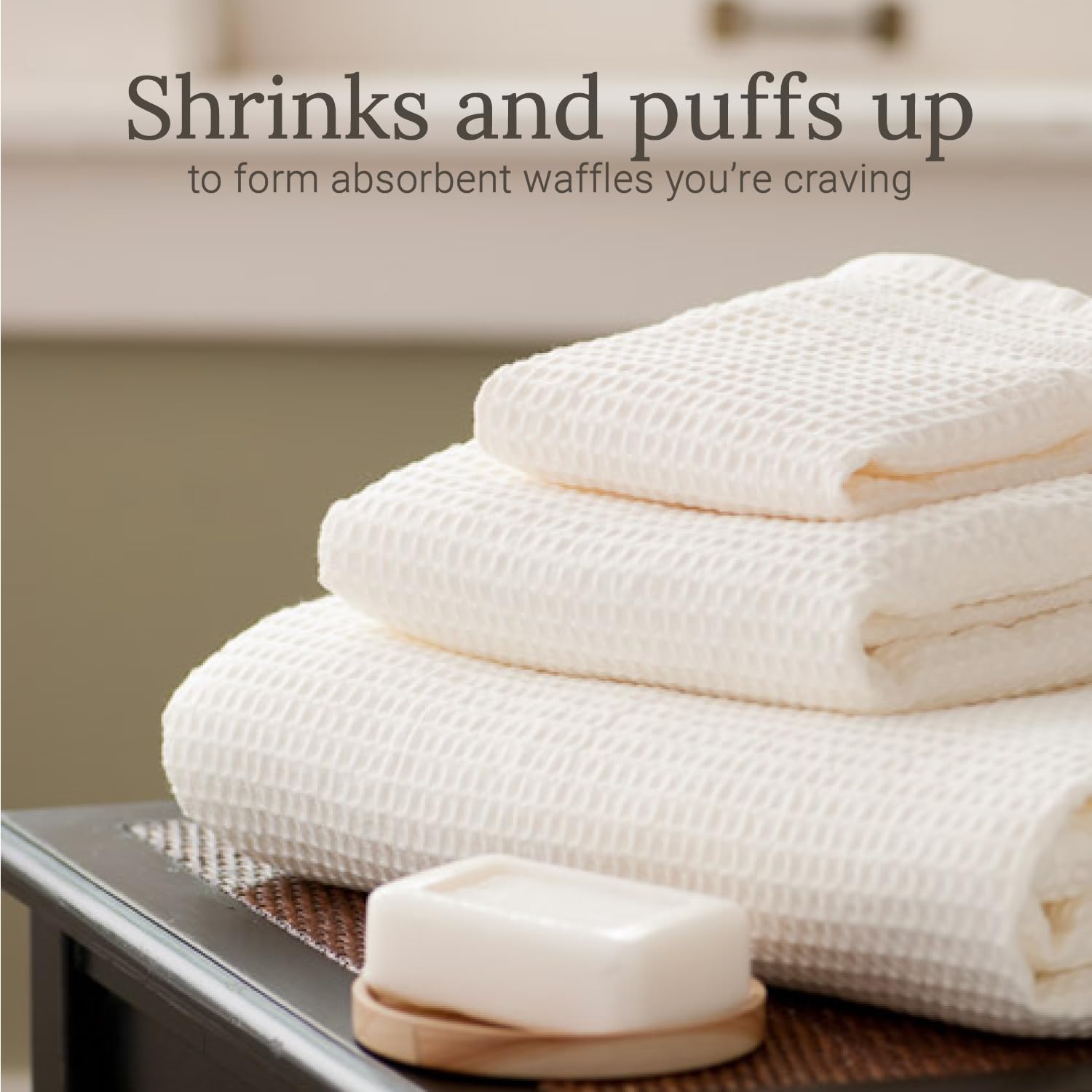 GILDEN TREE Waffle Towels Quick Dry Lint Free Thin  2 Pack Bath Sheets 40x80 Oversized Extra Large for Adults  Classic Style (Cream)