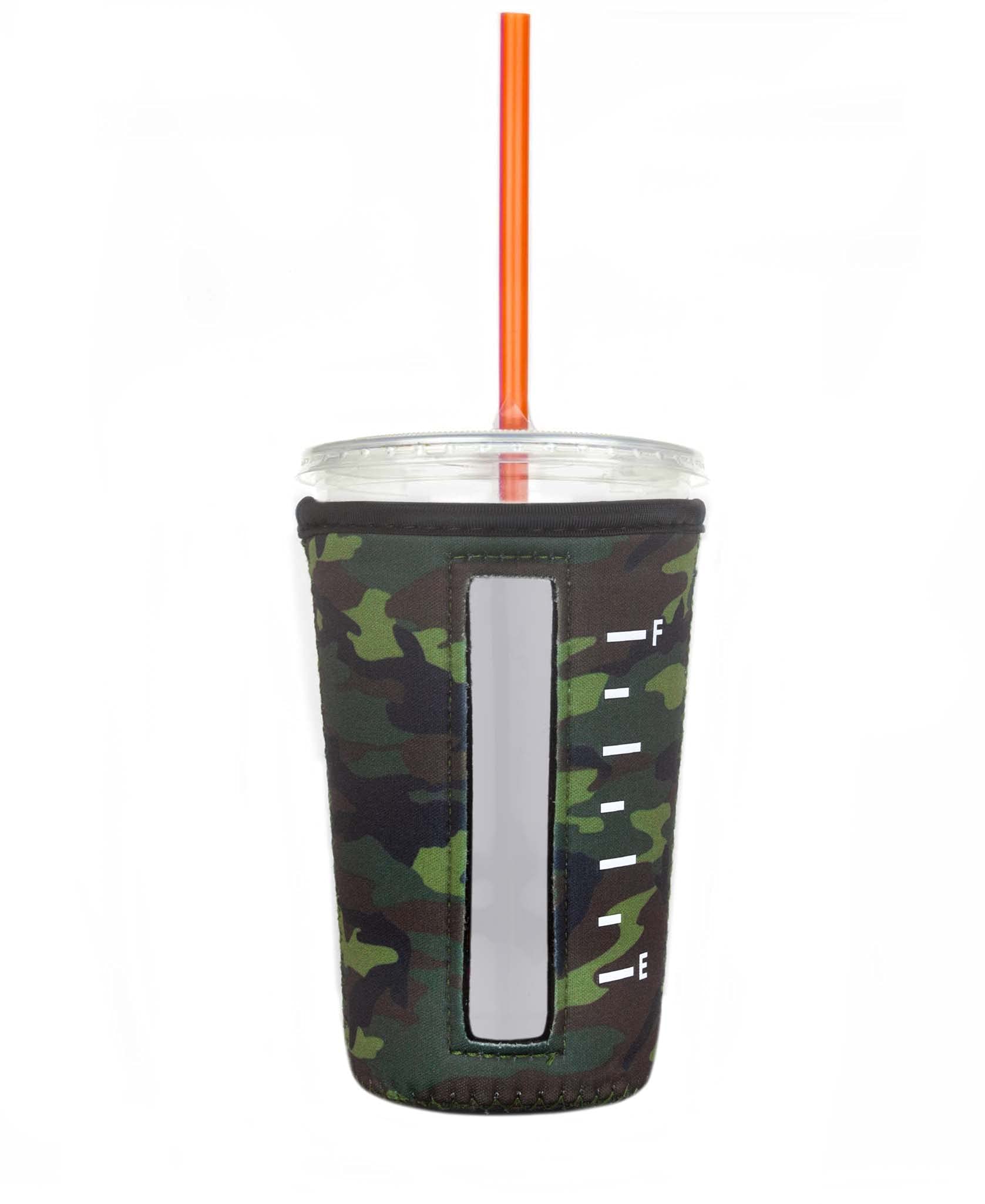 Reusable Insulator Neoprene Cup Sleeve For Iced Beverages And Coffee (Camo, Medium)