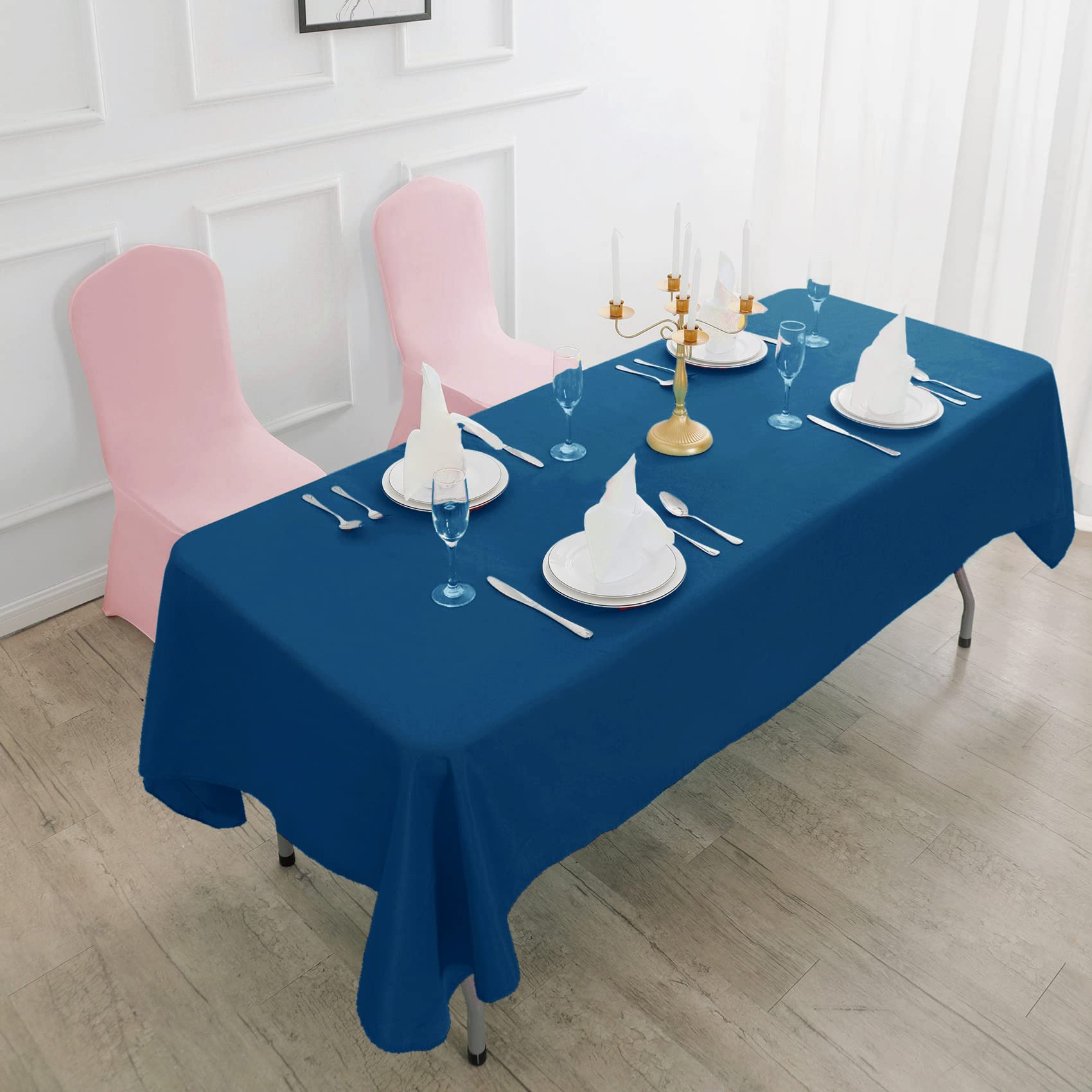 Rectangle Tablecloth - 90X132 Caribbean Blue Tablecloth - Stain And Wrinkle Resistant Washable Polyester Table Cloth, Decorative