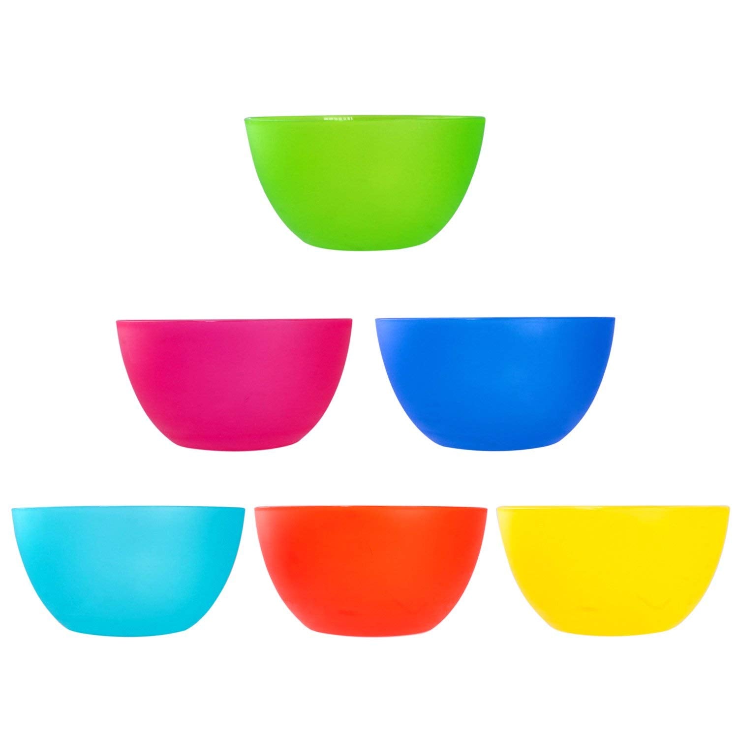 6 Pc Fun Multi-Colored Bpa-Free Bowls - Cereal Fruit Or Soup Bowl
