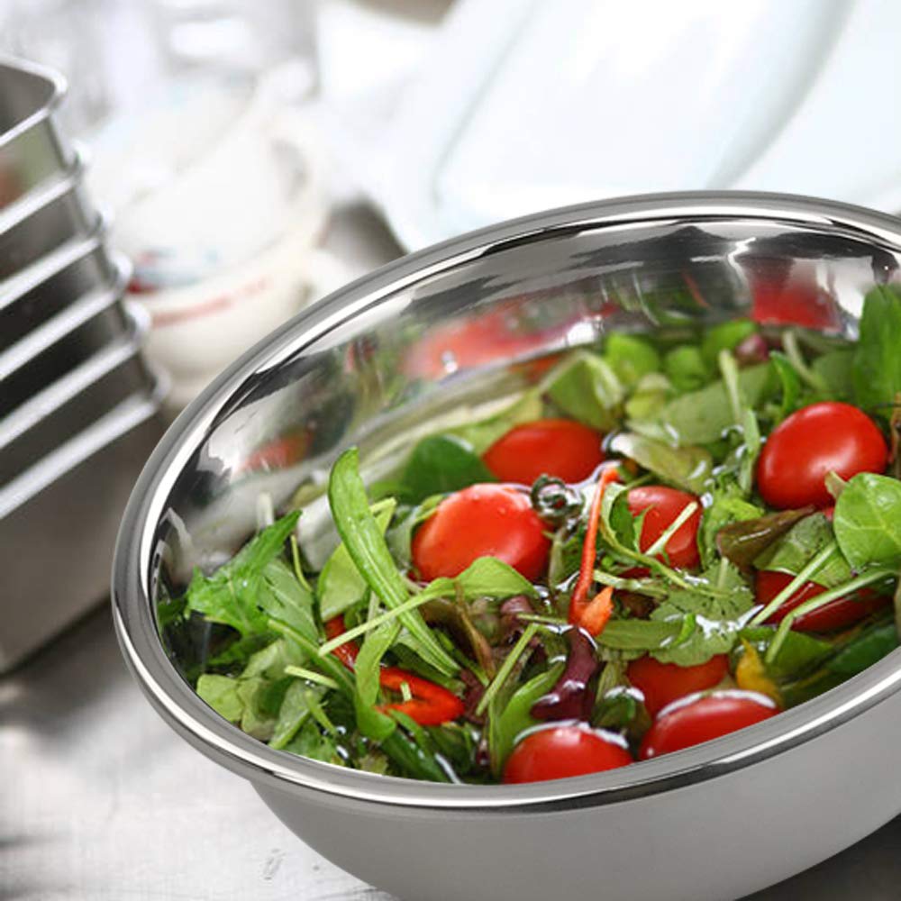Doryh 18/10 Stainless Steel Mixing Bowls, Nesting Metal Bowls For Cooking And Serving, 4 Packs (9.6''X3.5'')