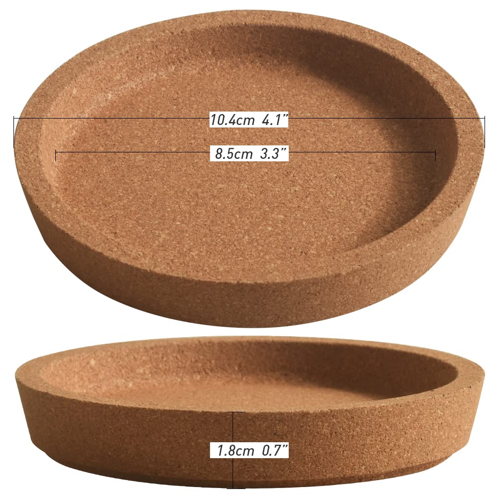 ionEgg Cork Coasters  Etra Thick with Rising Rim Reusable Absorbent Cup Coaster  Stackable  Pack of 4