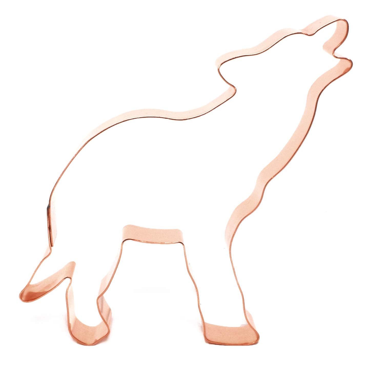 The Fussy Pup Howling Timber Wolf Copper Cookie Cutter - 4.75x4.75 inches, Premium Quality Baking Tool