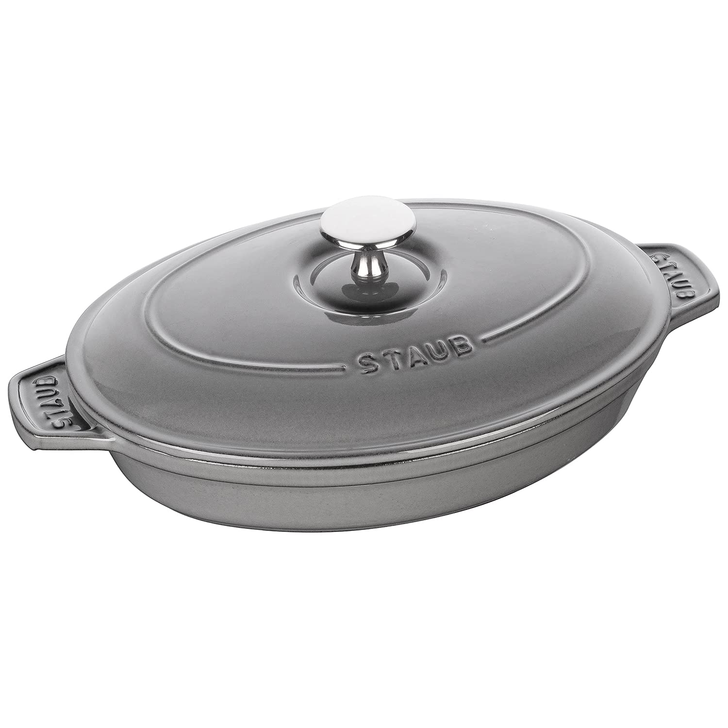STAUB Oval Hot Plate, Graphite Grey, 23 cm