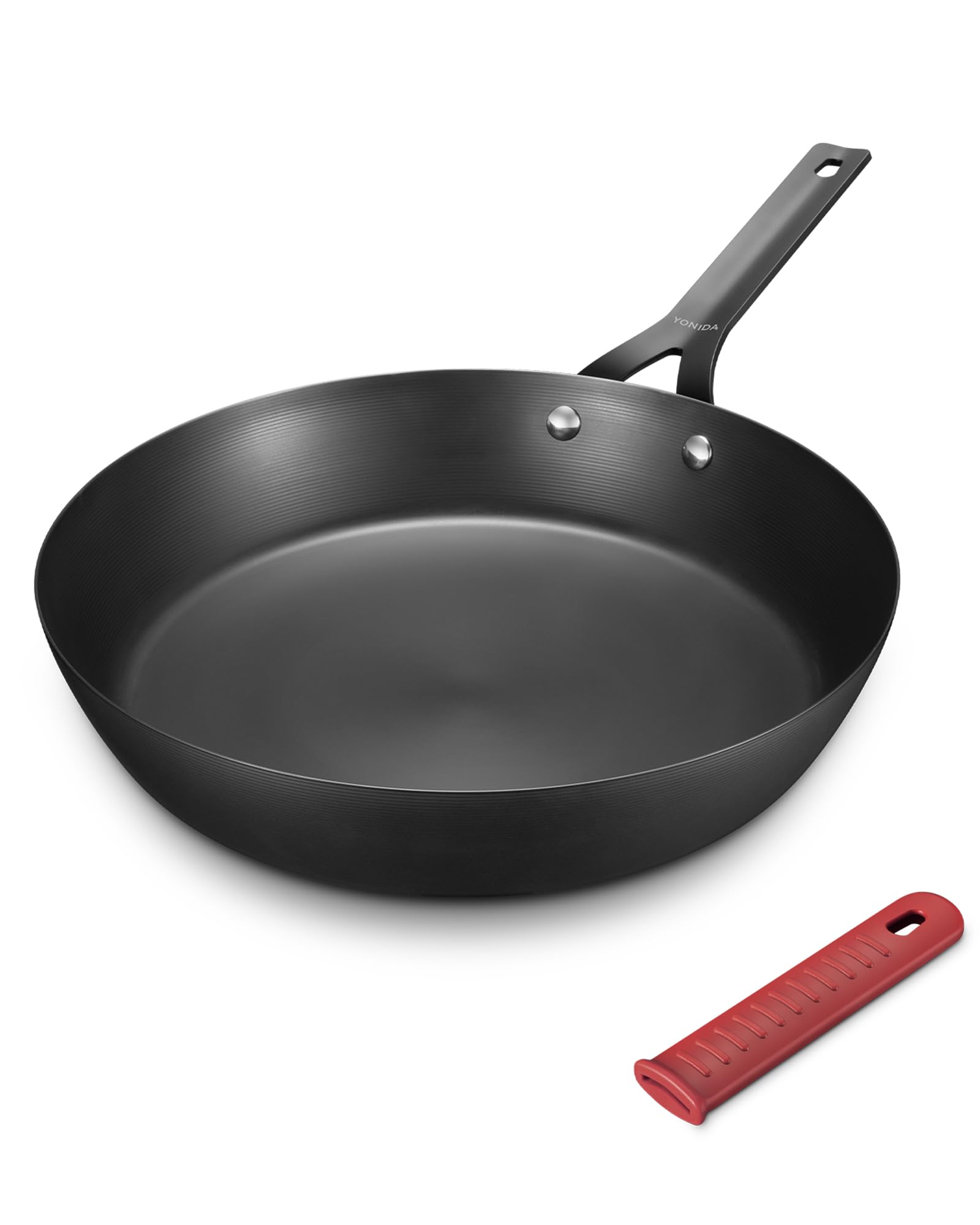 Yonida Carbon Steel Pan, 12 Inch Nonstick Frying Pan Skillet
