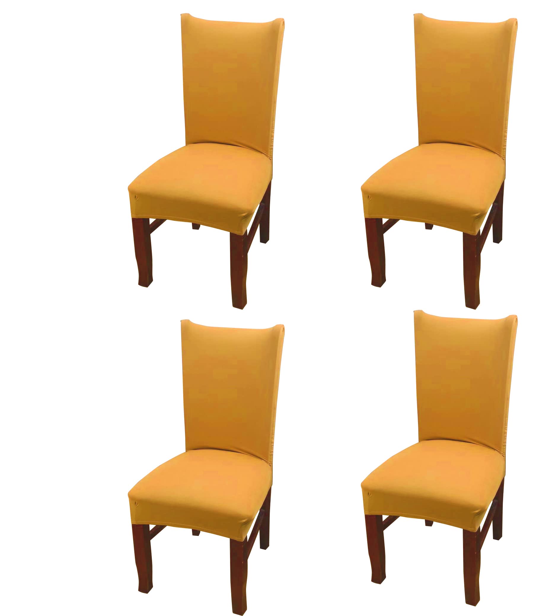 House Of Quirk Polyester Elastic Stretch Removable Washable Short Protector Seat Dining Chair Cover (4 Chair Cover, Purple, Heig