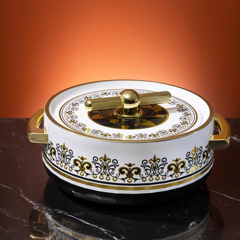 Selvel Elegance Royal Inner Steel Casserole Set Of 3 (1700Ml, 1200Ml, 600Ml) | P.U. Insulation Hot Case | Hot Pot Keeps Food Hot