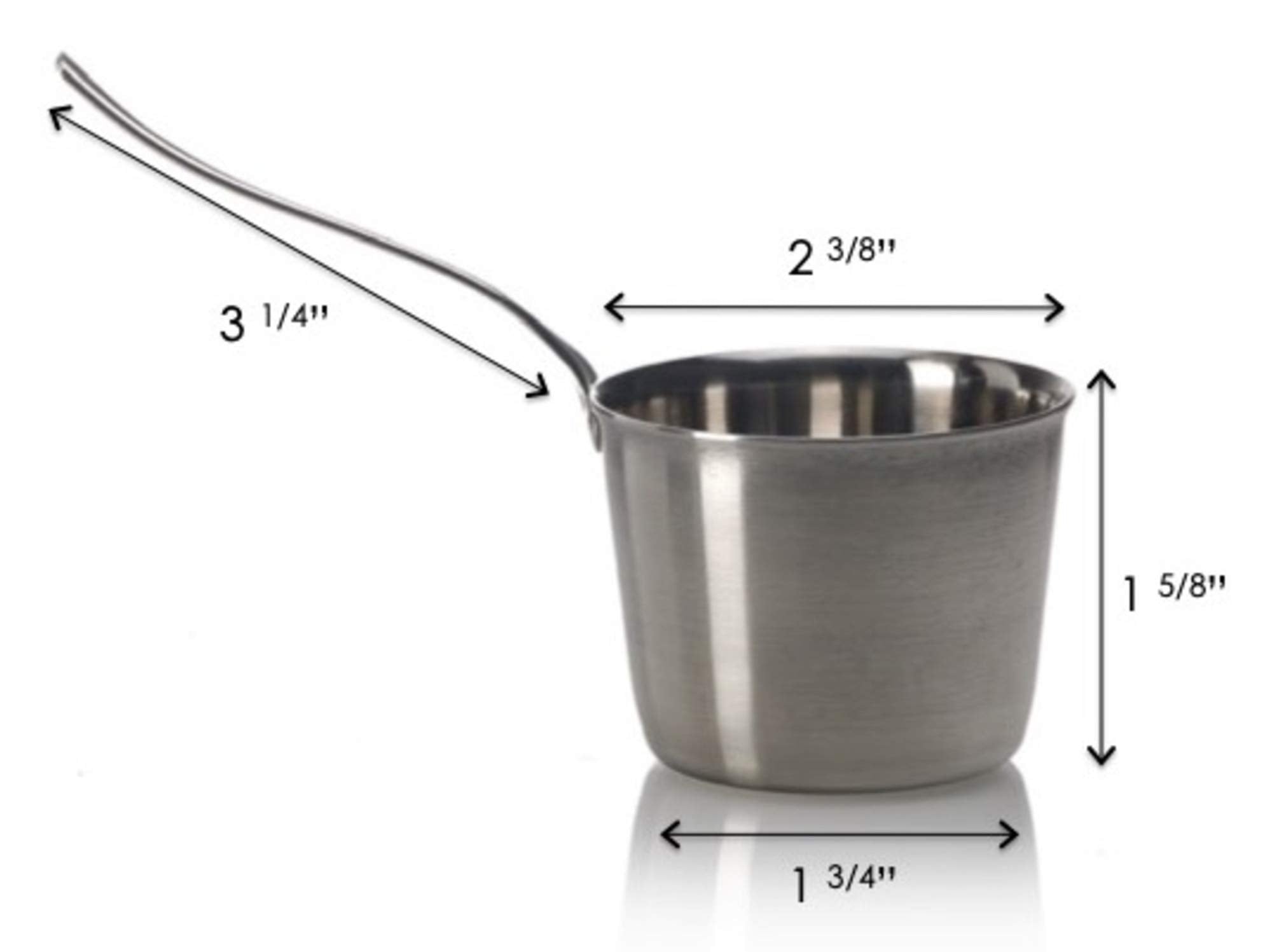 Orosi Mini Pie Pans With Long Handle Ramekins Stainless Steel Baking Pan - Oven, Freezer, Dishwasher Safe Dipper - Chef Single S