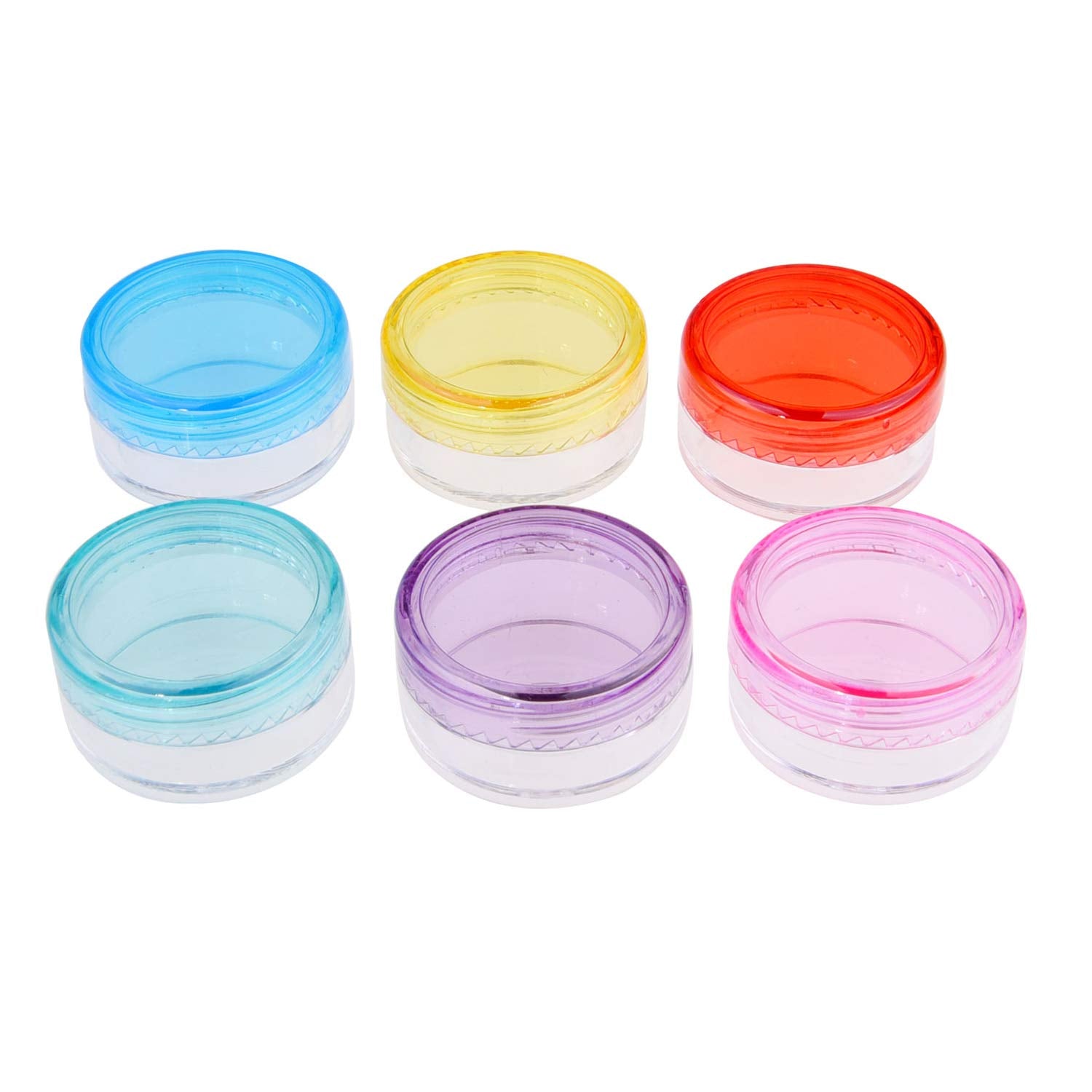 Kare & Kind Lip Balm Container Jars - For Cosmetics - 48-Pack - 6 Colors - Diy - Transparent - 5 Gram (5 Ml/0.17 Oz) - Including