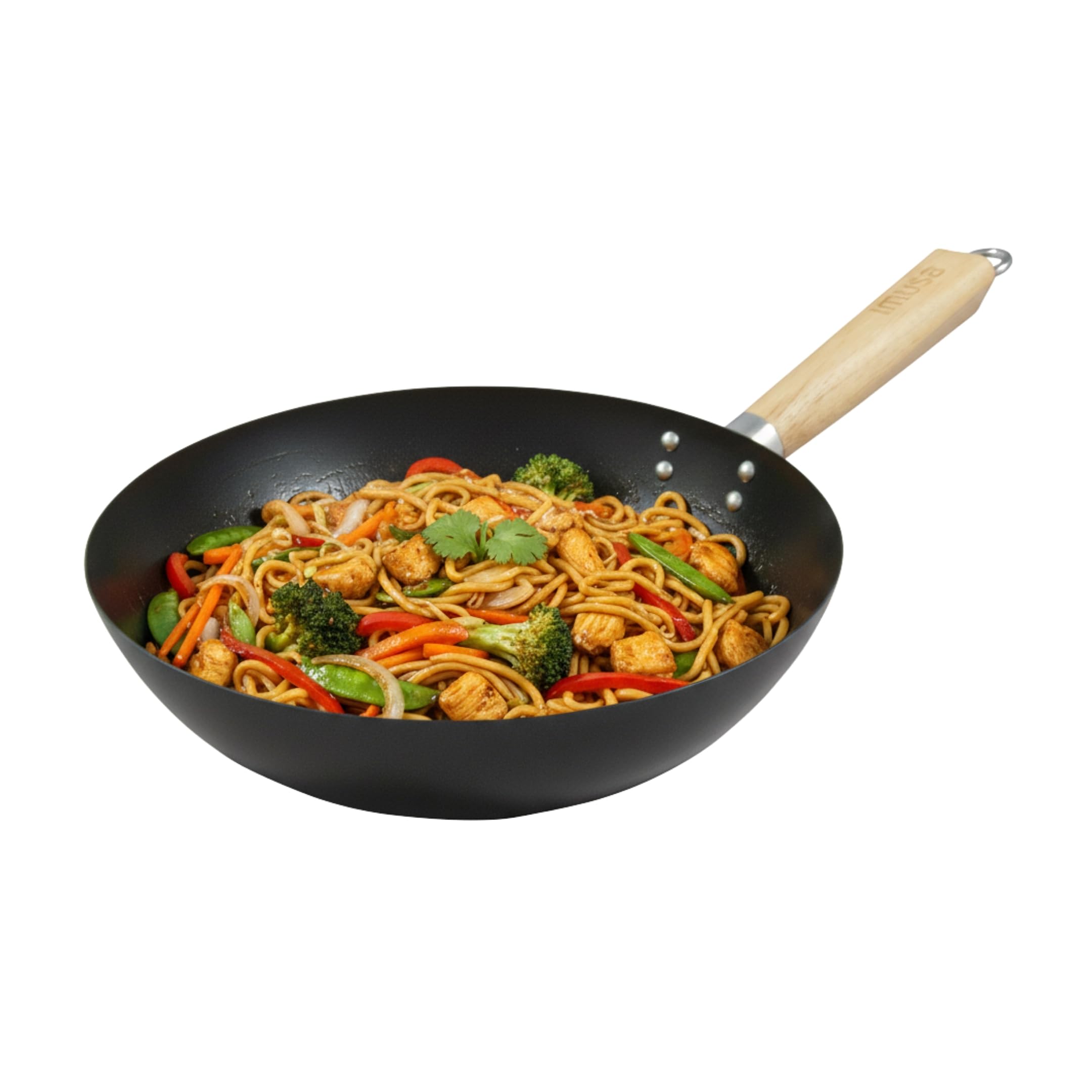 Imusa Nonstick Wok With Wood Handle (11) - Imu-52005