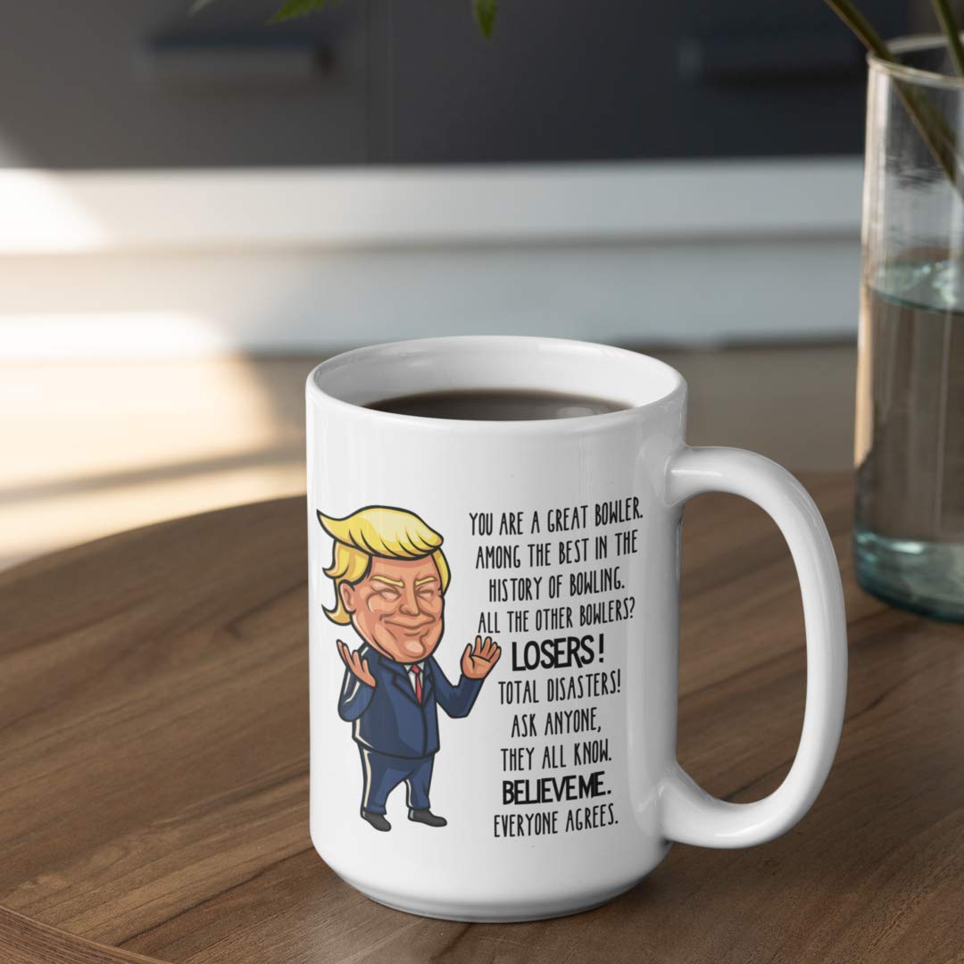 Trump Bowler Mug For Bowling Lovers Funny Coffee Comment Tea Cup Gag Gifts For Men And Women