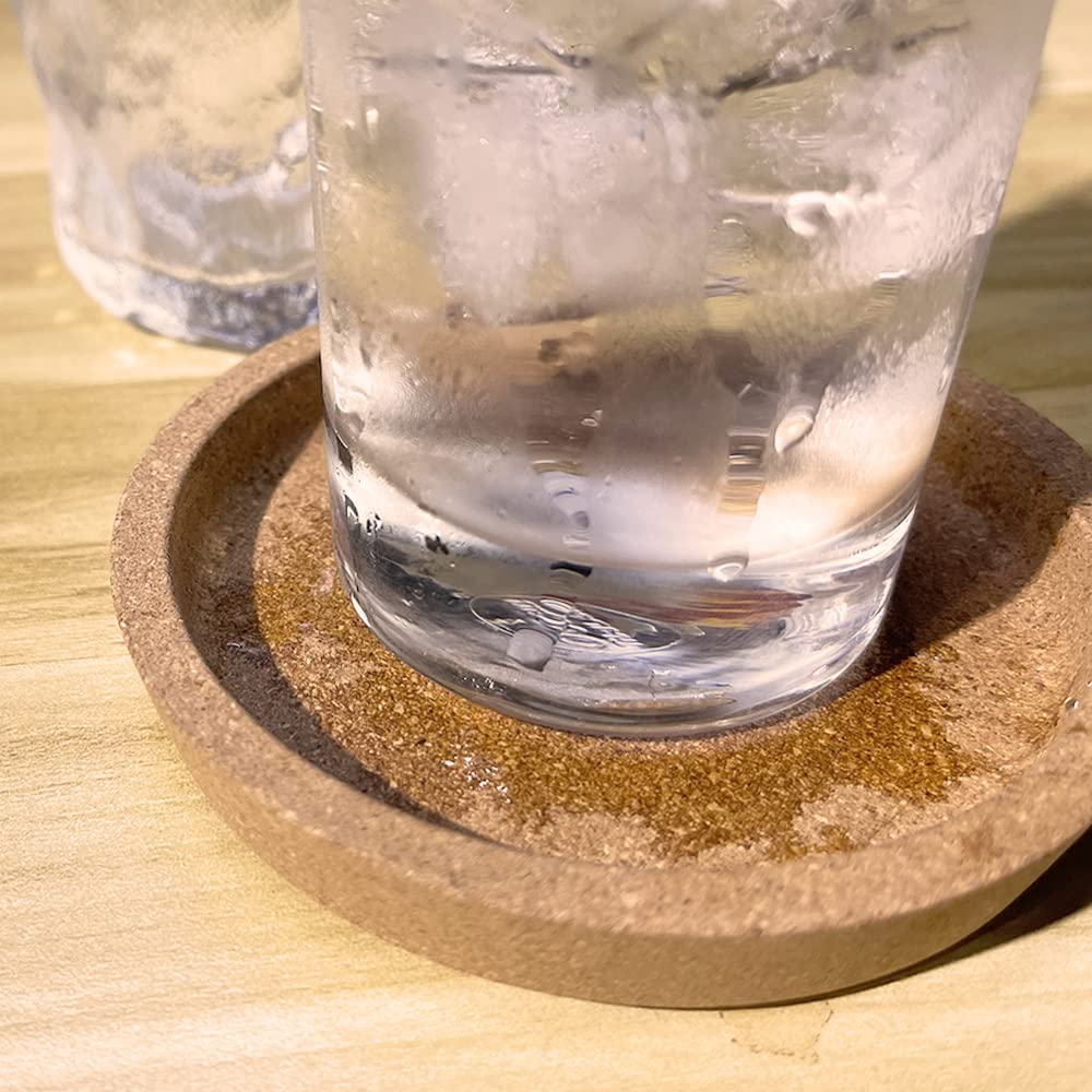ionEgg Cork Coasters  Etra Thick with Rising Rim Reusable Absorbent Cup Coaster  Stackable  Pack of 4