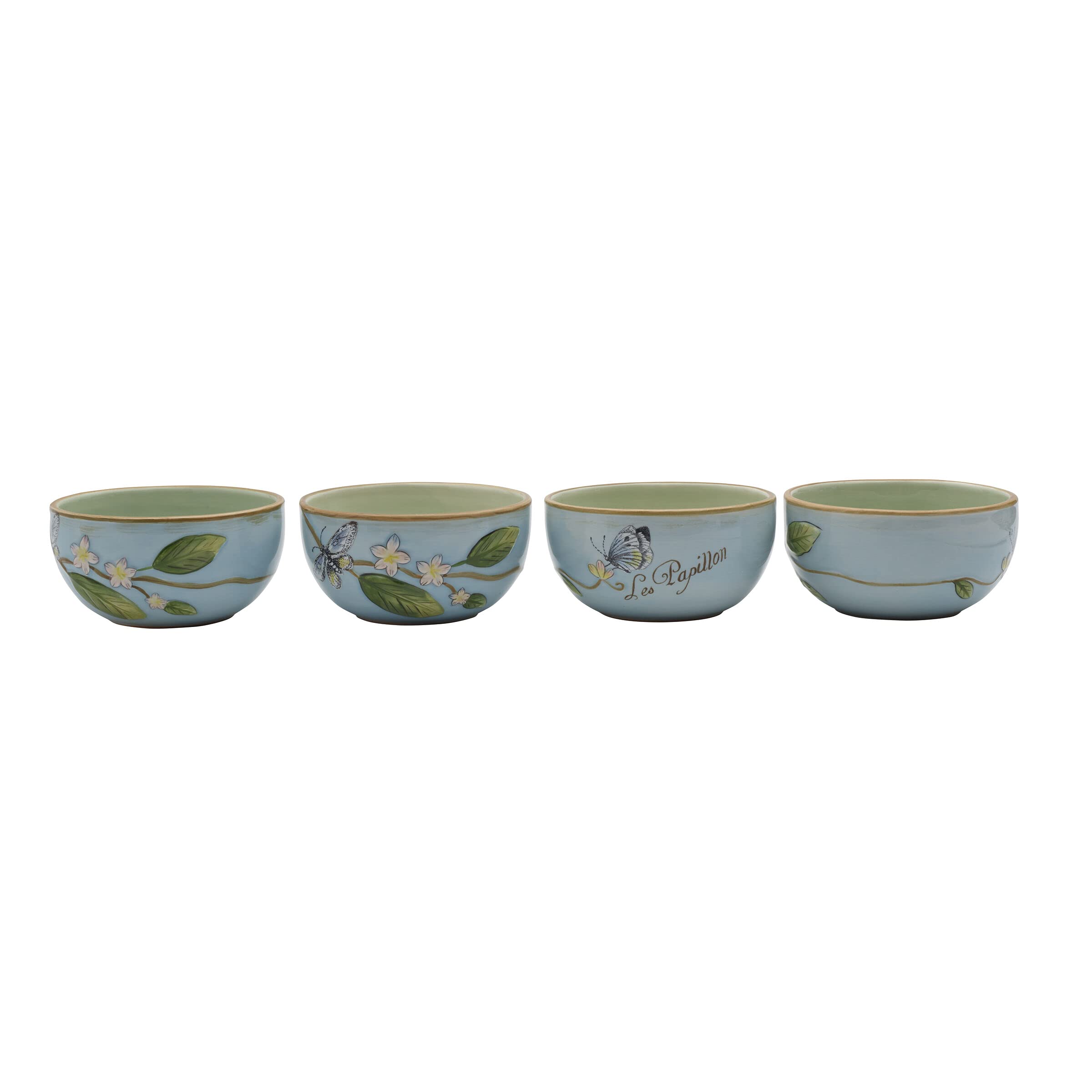 Fitz And Floyd Toulouse Small Fruit Bowls, Set Of 4, 5-Inch, Blue