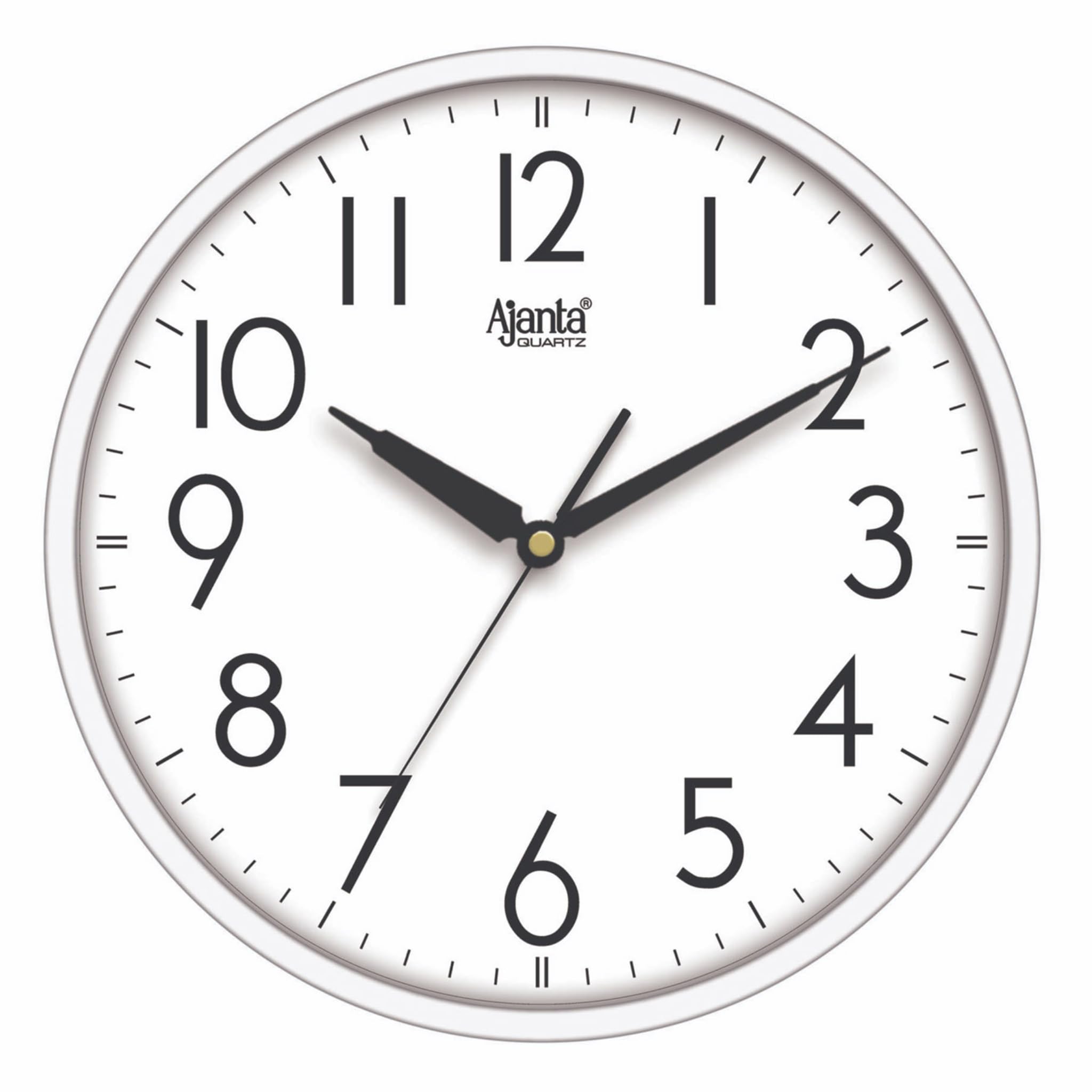 Ajanta Wall Clock For Living Room And Bedroom - 12 Inches (White, 30 X 30 X 4 Cm)