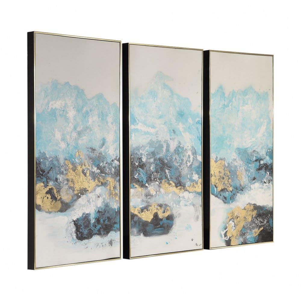 Crashing Waves 48'' High 3-Piece Framed Canvas Wall Art Set