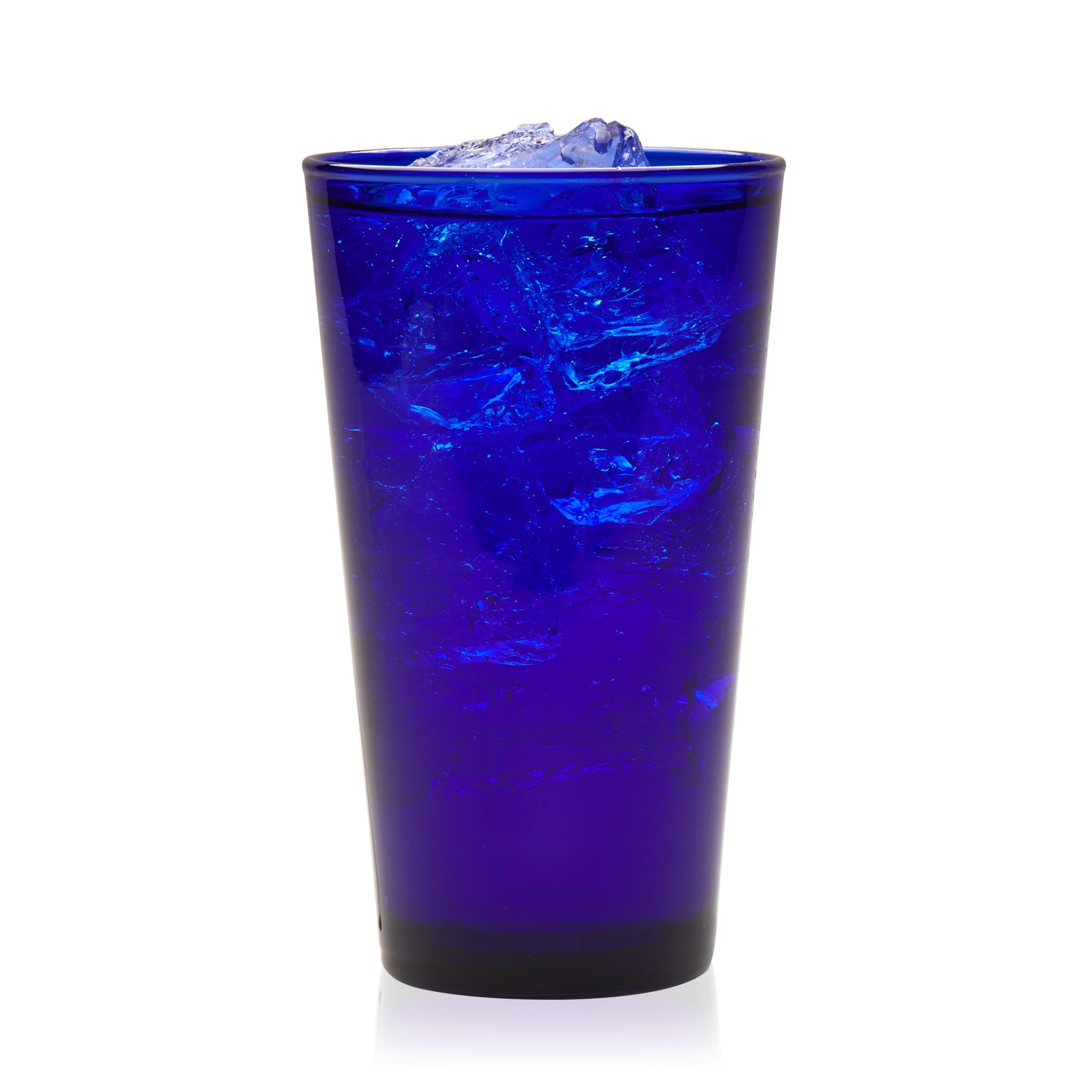 Libbey Cobalt Blue Drinking Glasses, Classic Design Flare Tumbler Glasses Set of 8, Dishwasher Safe Glass Drinking Glasses for B
