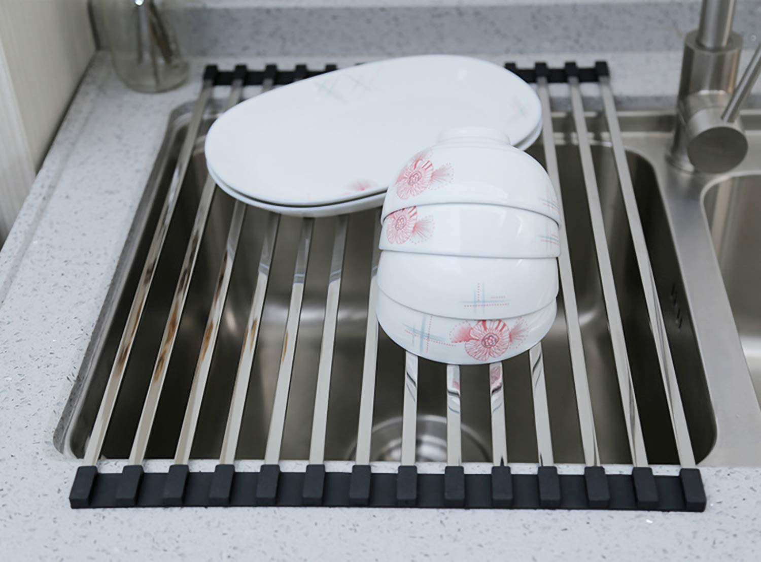 Ahyuan Roll Up Dish Drying Rack Over The Sink Dish Drying Rack Cubic Rolling Dish Rack Over Sink Dish Racks For Kitchen Counter