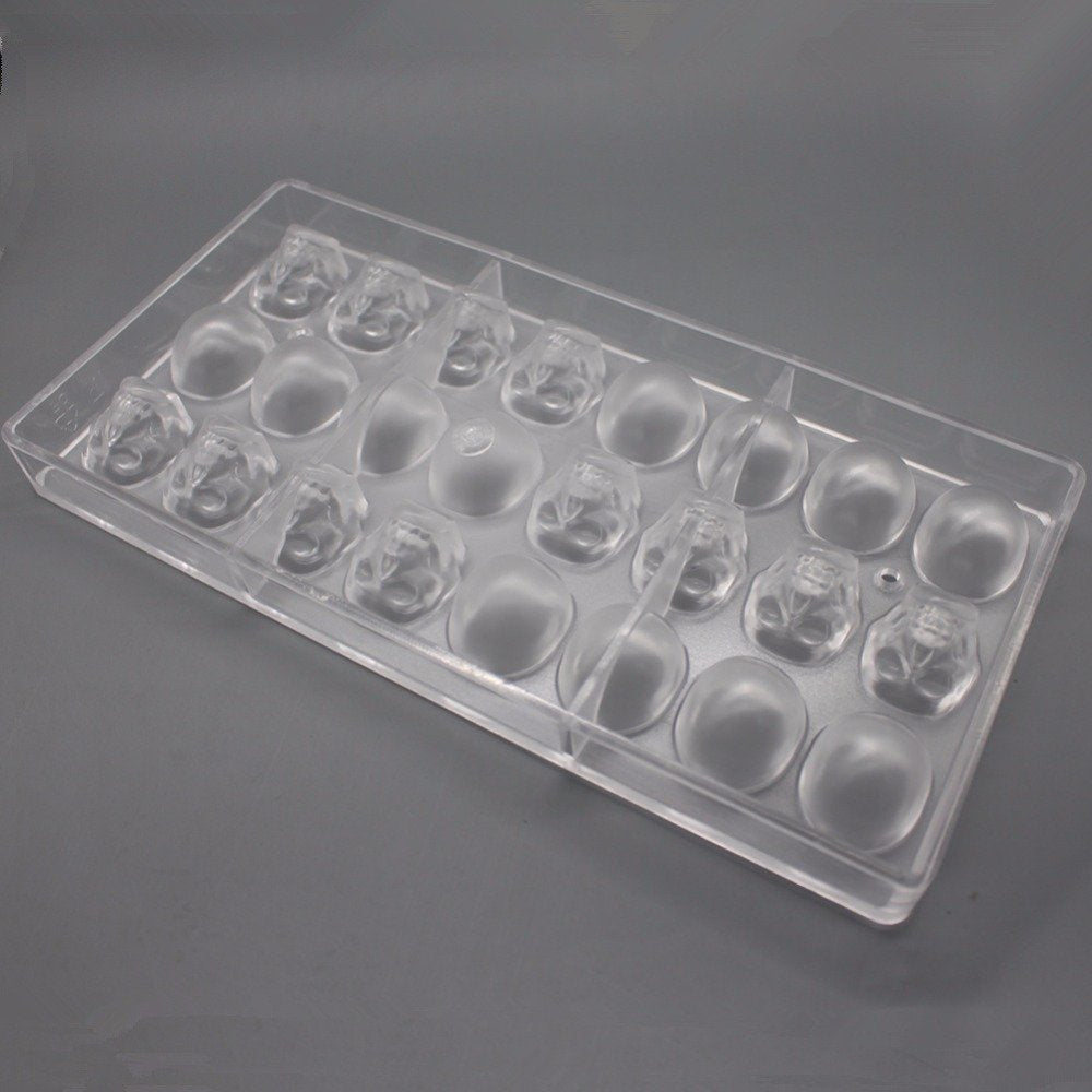Goldbaking Skull Chocolate Mould 3D Skull Candy Molds Polycarbonate Halloween Chocolate Mold