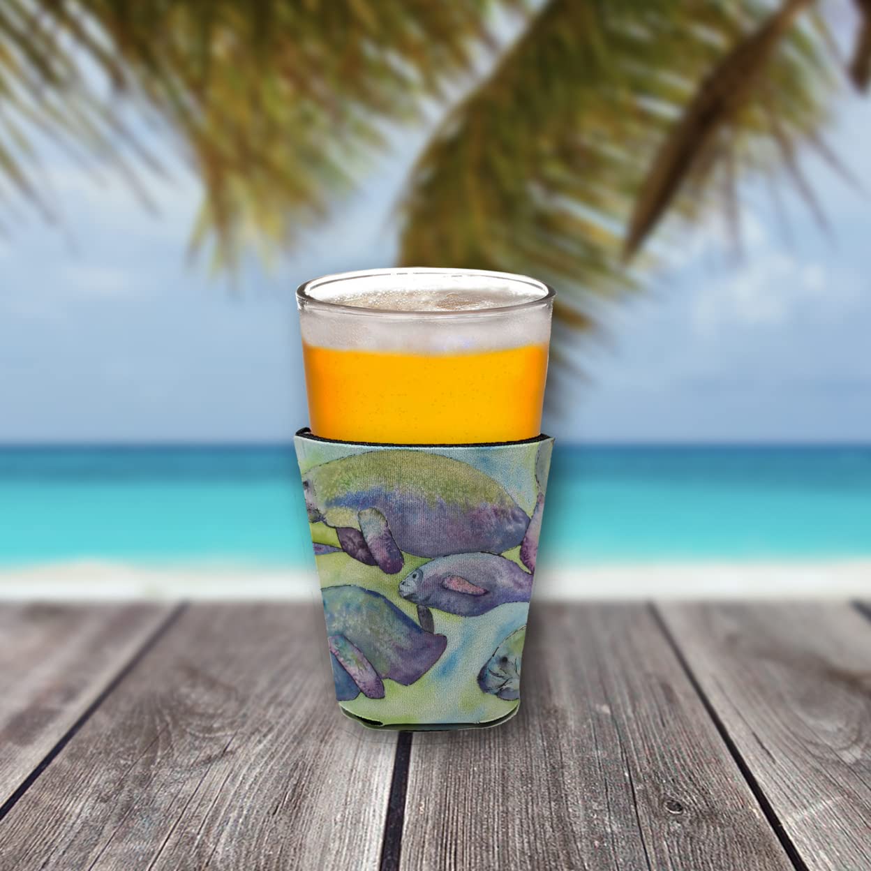 Manatee  Red Solo Cup Beverage Insulator Hugger