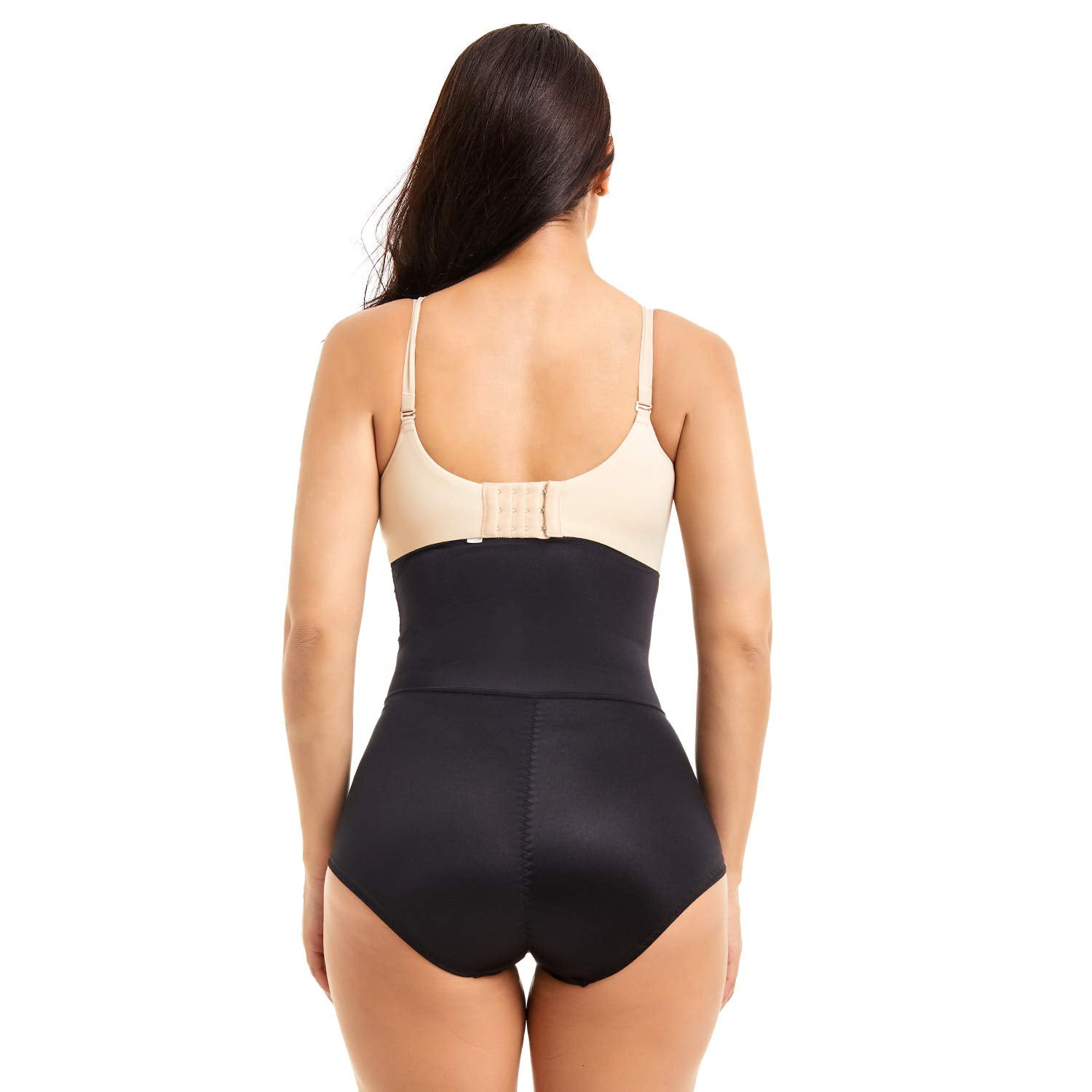 Cohtb Womens Tummy Control Shapewear Panties Hi-Waist Body Shaper Underwear Butt Lifter Slimming Briefs Black