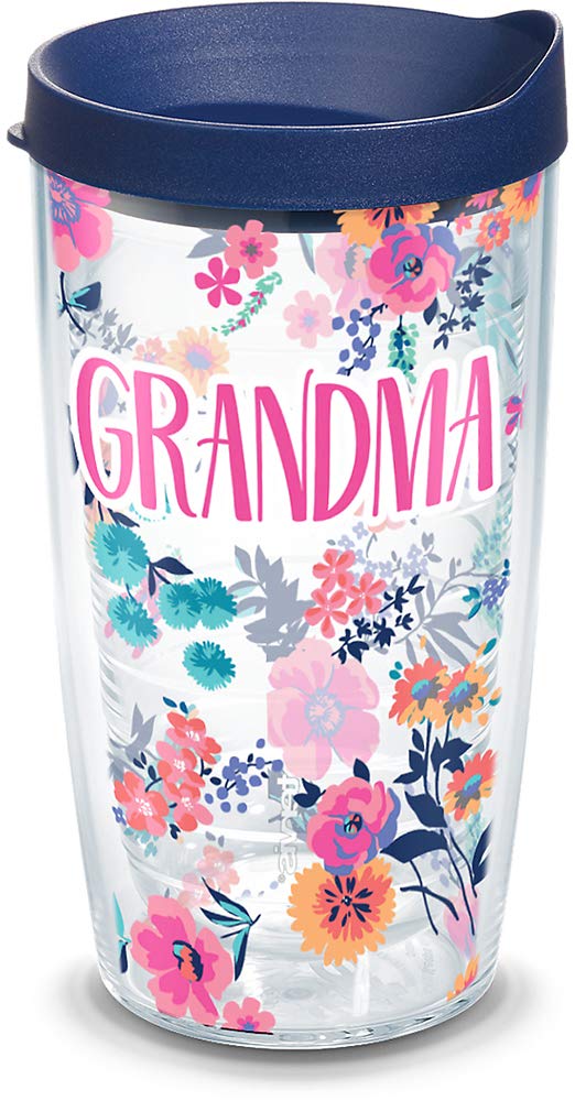 Tervis Made In Usa Double Walled Dainty Floral Mother'S Day Insulated Tumbler Cup Keeps Drinks Cold & Hot, 16Oz, Grandma
