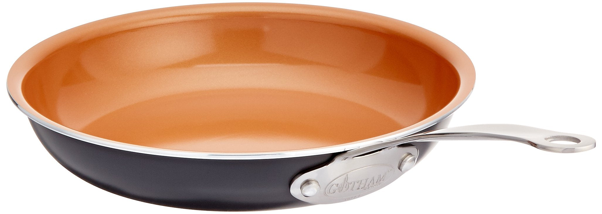 Gotham Steel Ceramic and Titanium Nonstick Fry Pan, Brown, 10.25