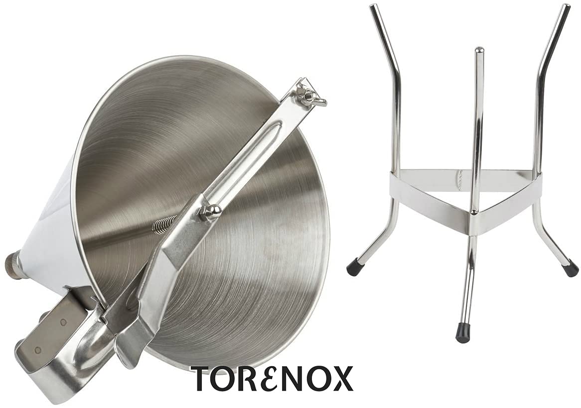 Torenox Confectionery Funnel Stainless Steel Funnel With Three Nozzles And Stand Professional Commercial Cake Decorating Tool Fu